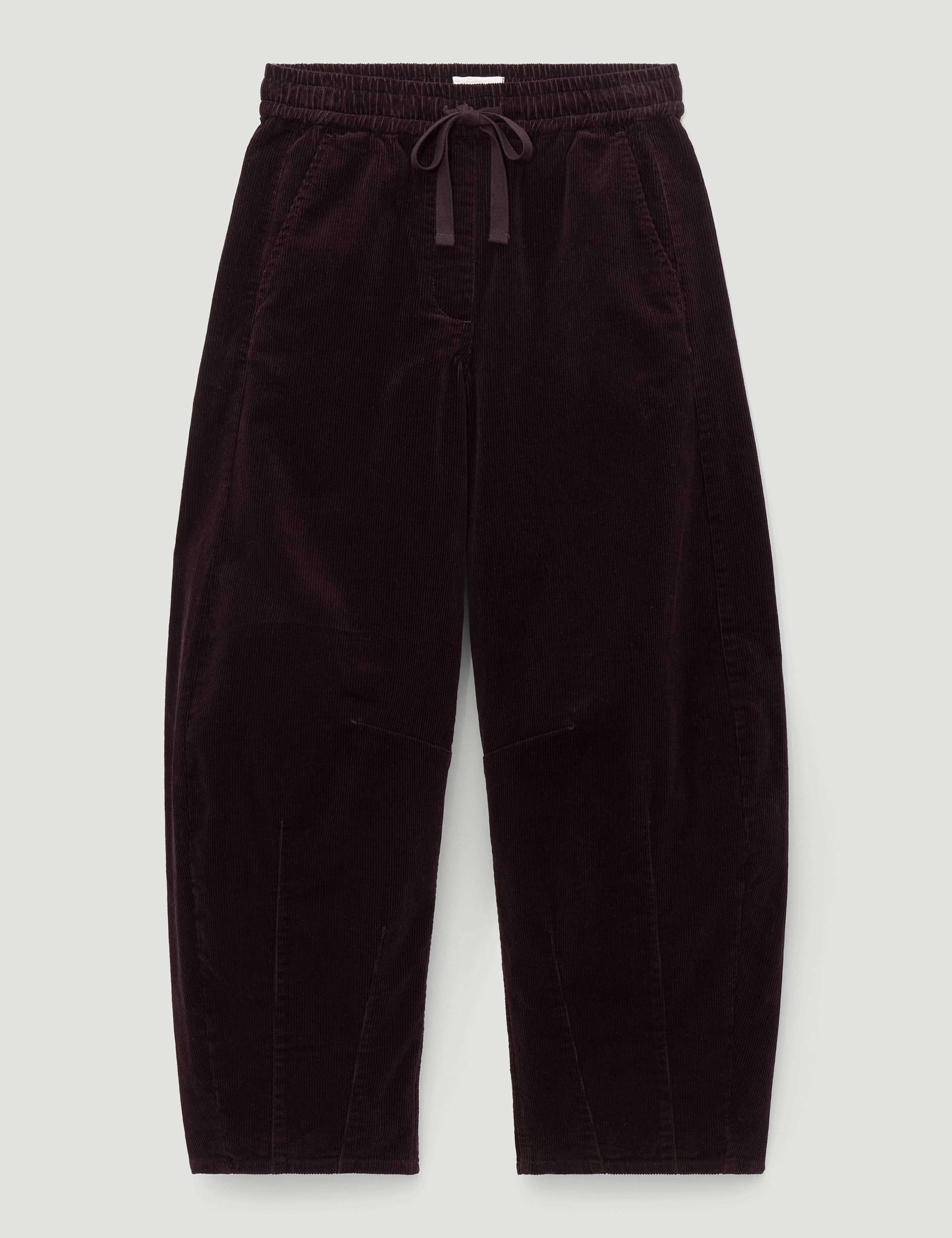 Corduroy Mid Rise Barrel Leg Trousers 2 of 6