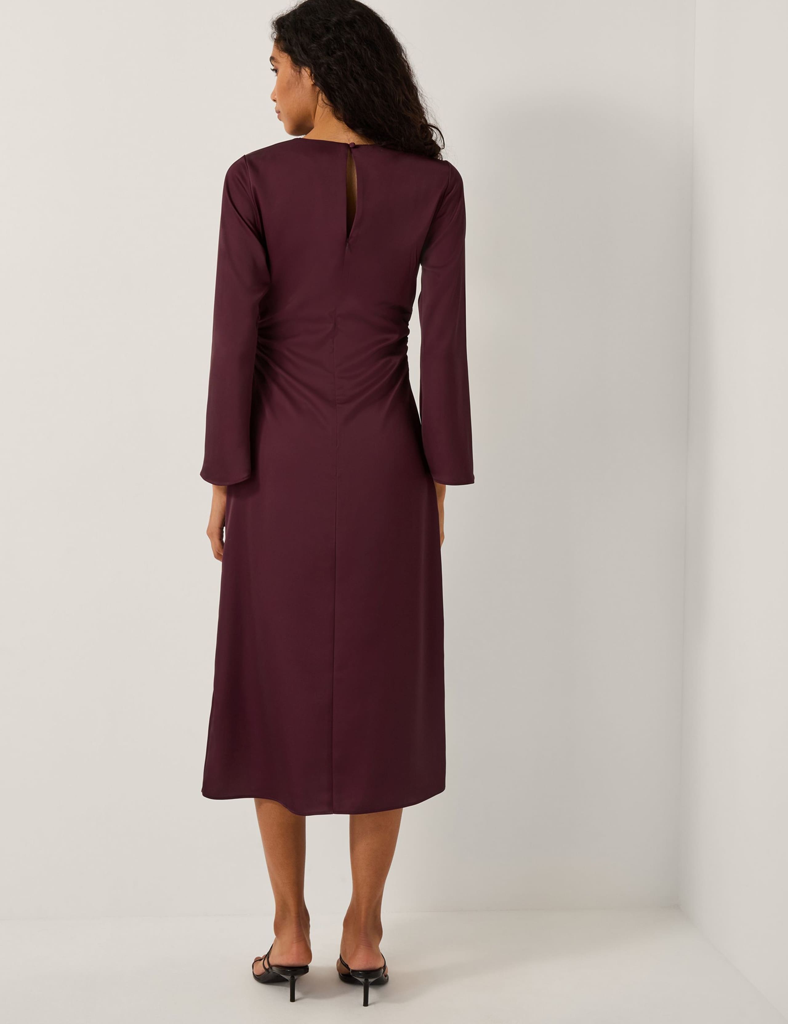 Floral Ruched Midi Bodycon Dress 3 of 4