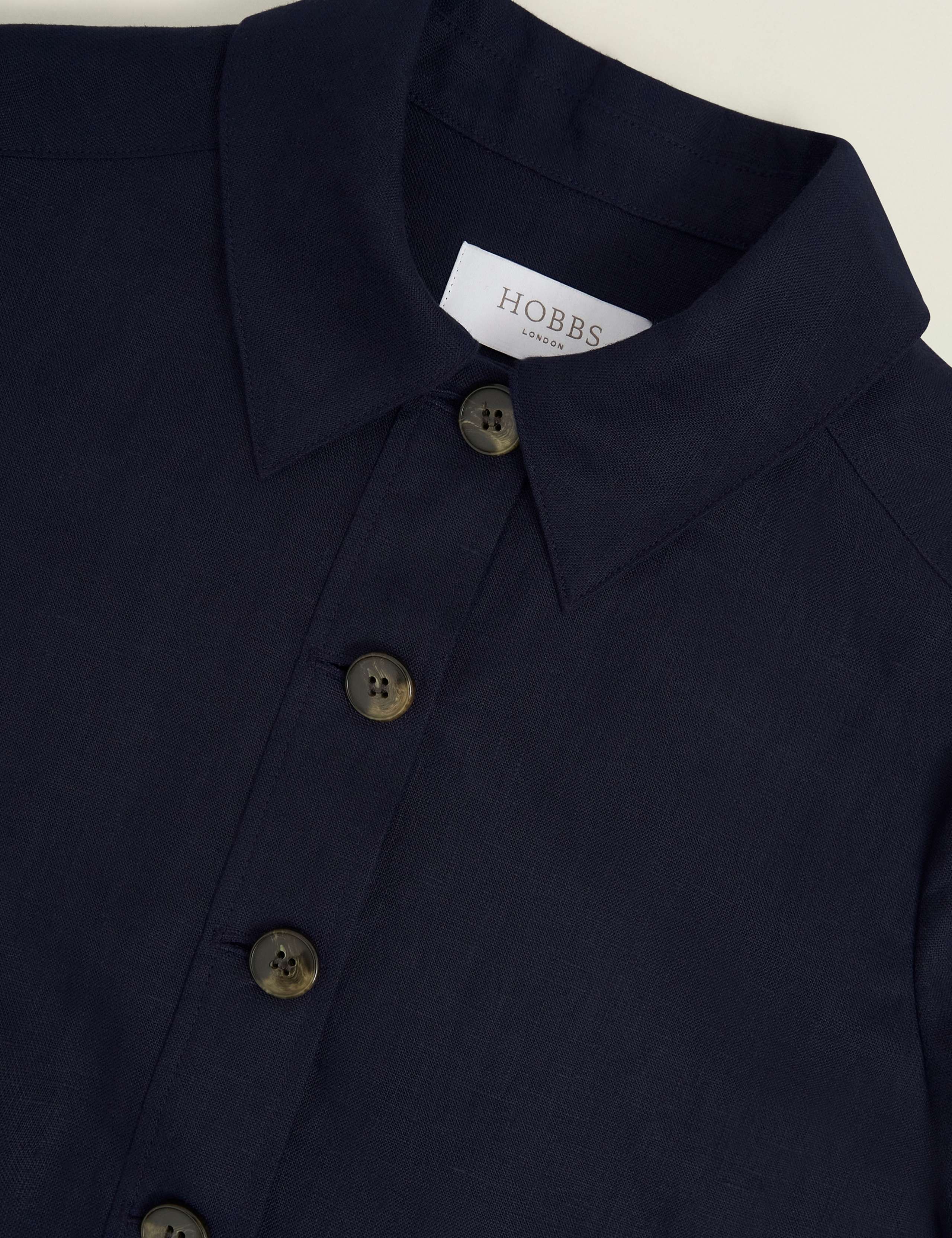 Pure Linen Lightweight Cropped Jacket 3 of 8