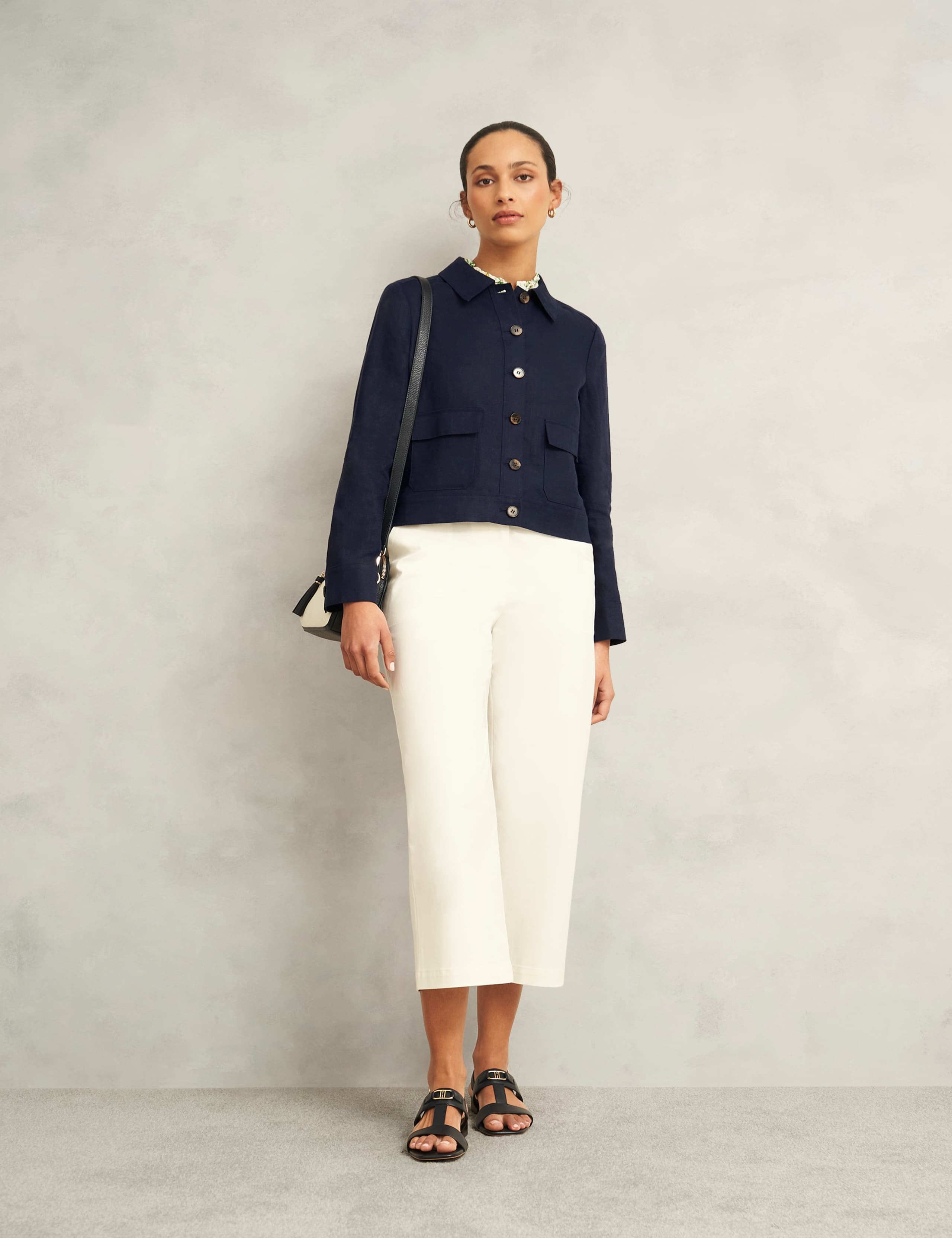Pure Linen Lightweight Cropped Jacket 5 of 8