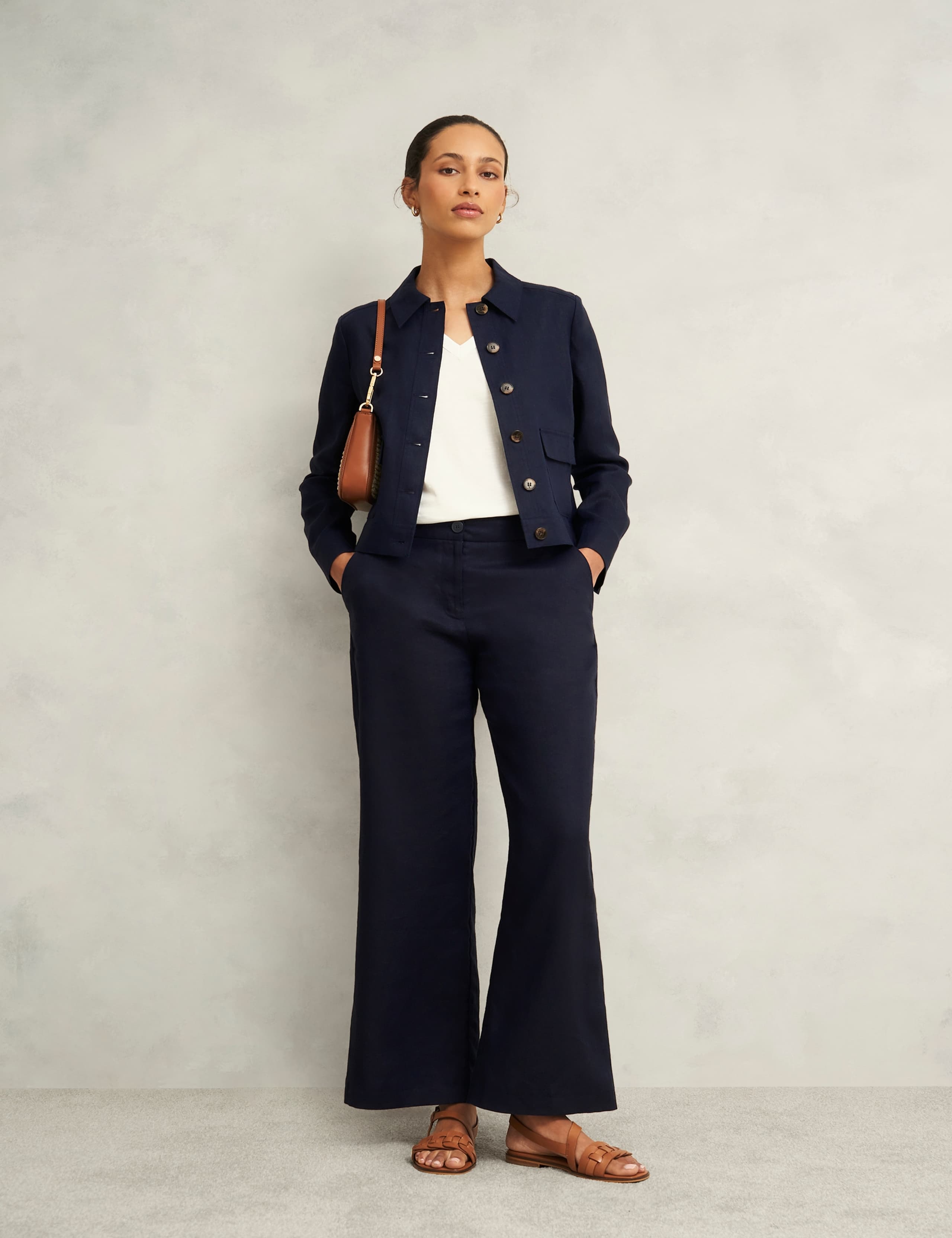 Pure Linen Lightweight Cropped Jacket 6 of 8