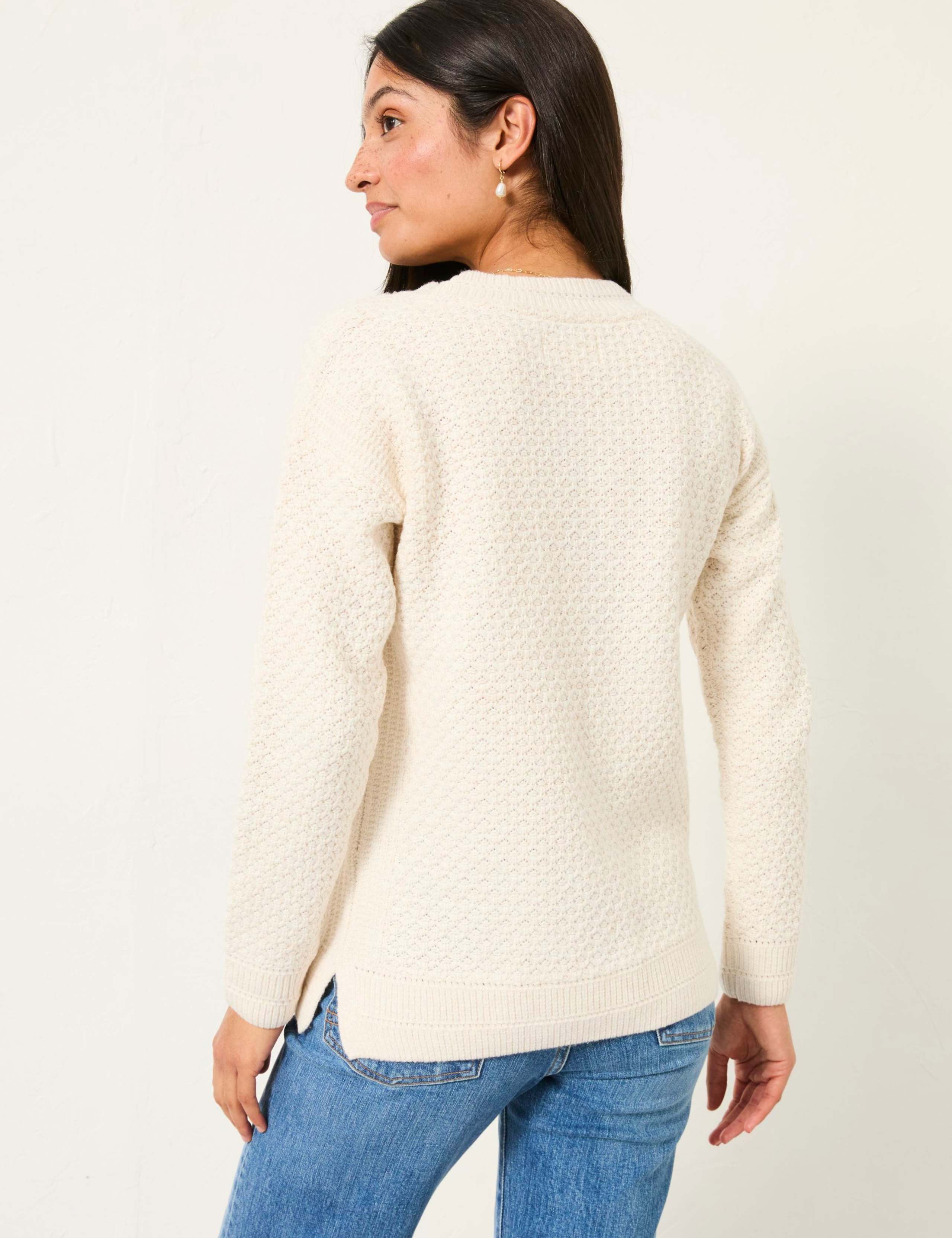 Textured Crew Neck Split Hem Jumper 3 of 4