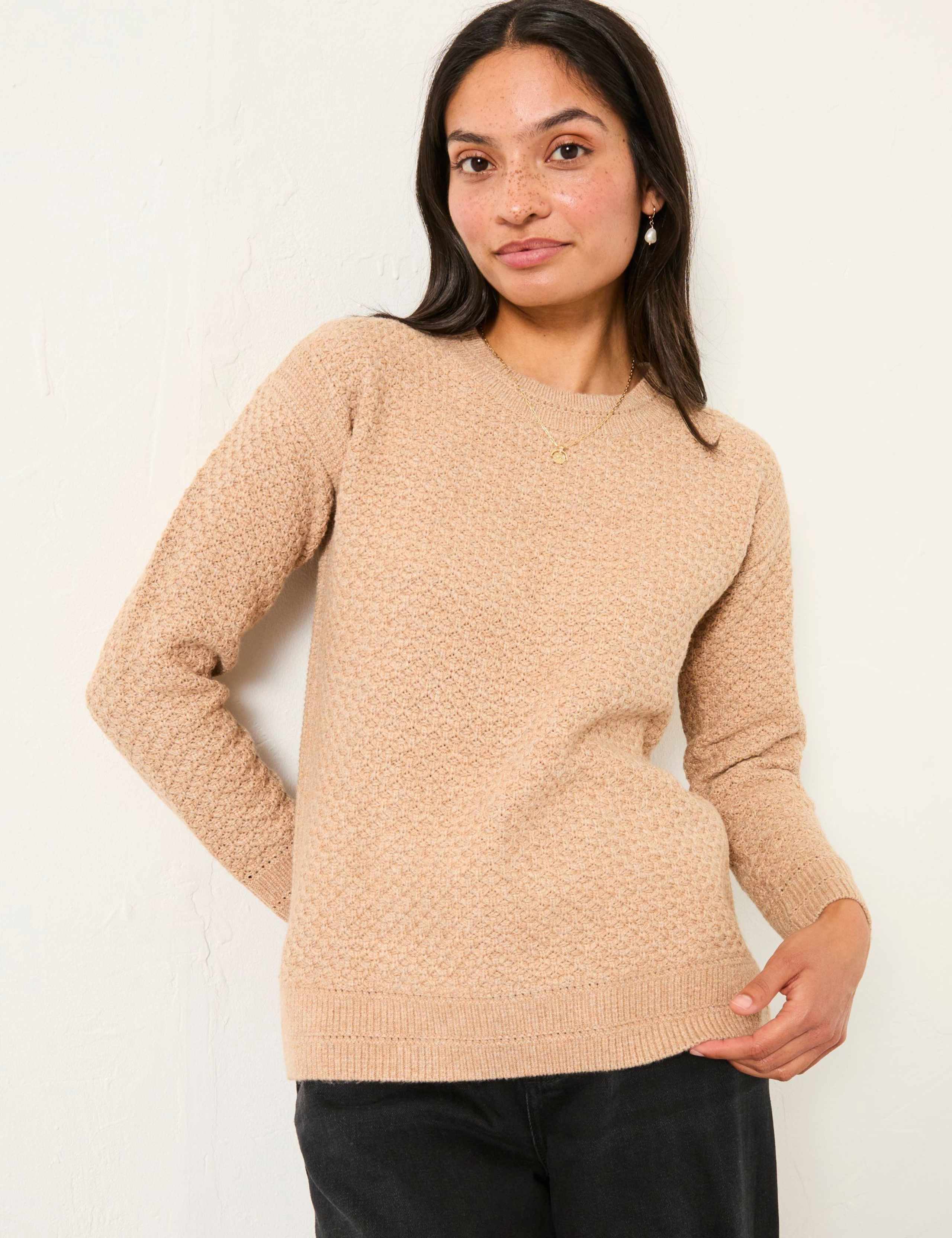 Textured Crew Neck Split Hem Jumper 3 of 6
