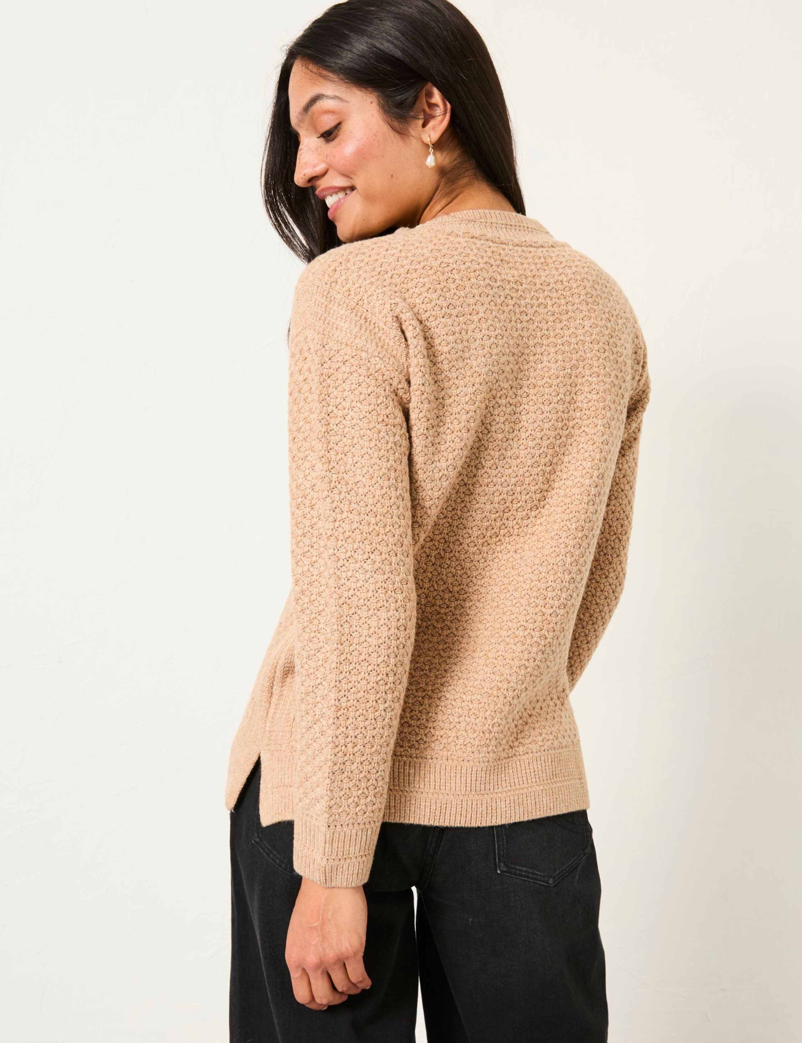 Textured Crew Neck Split Hem Jumper 5 of 6