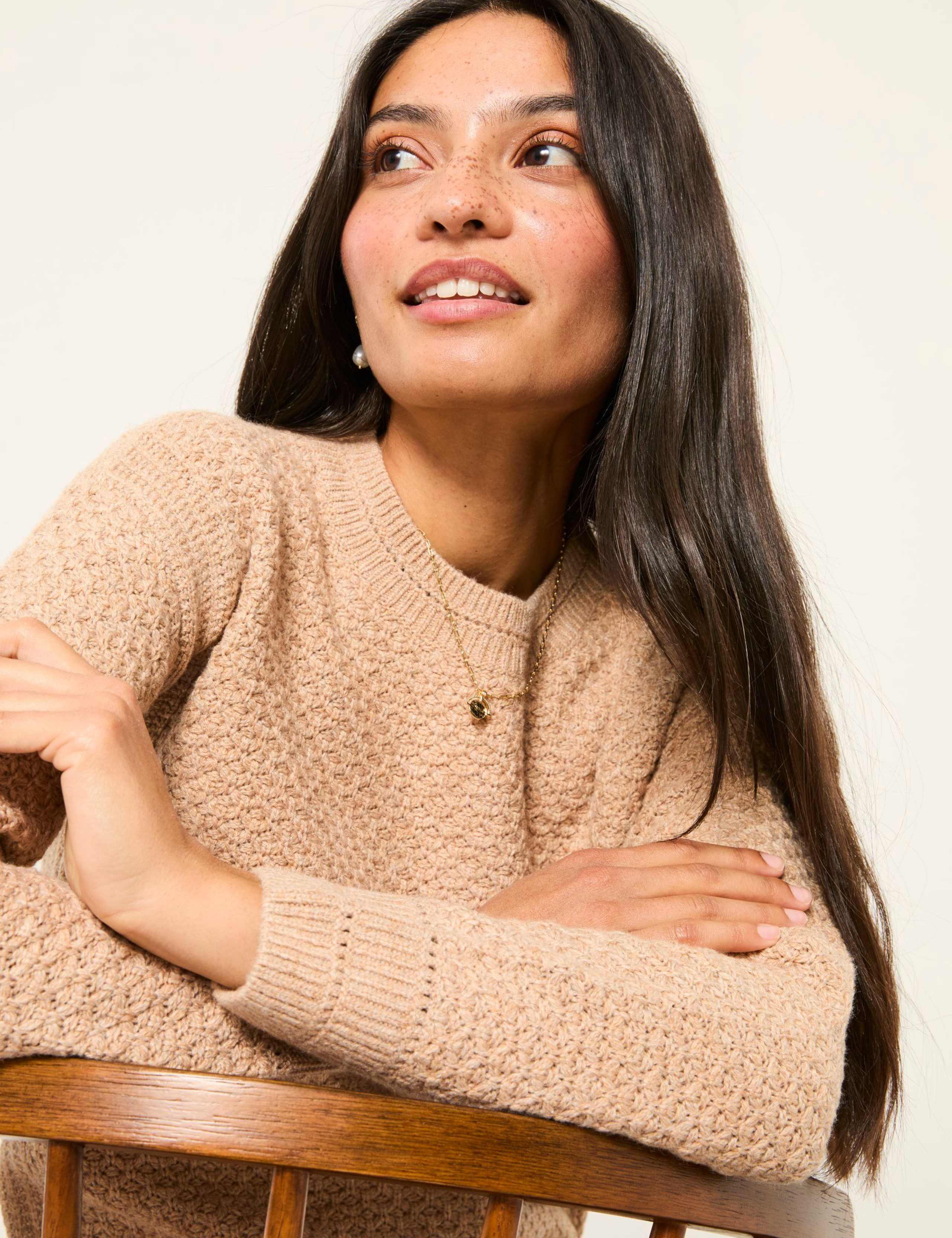 Textured Crew Neck Split Hem Jumper 6 of 6