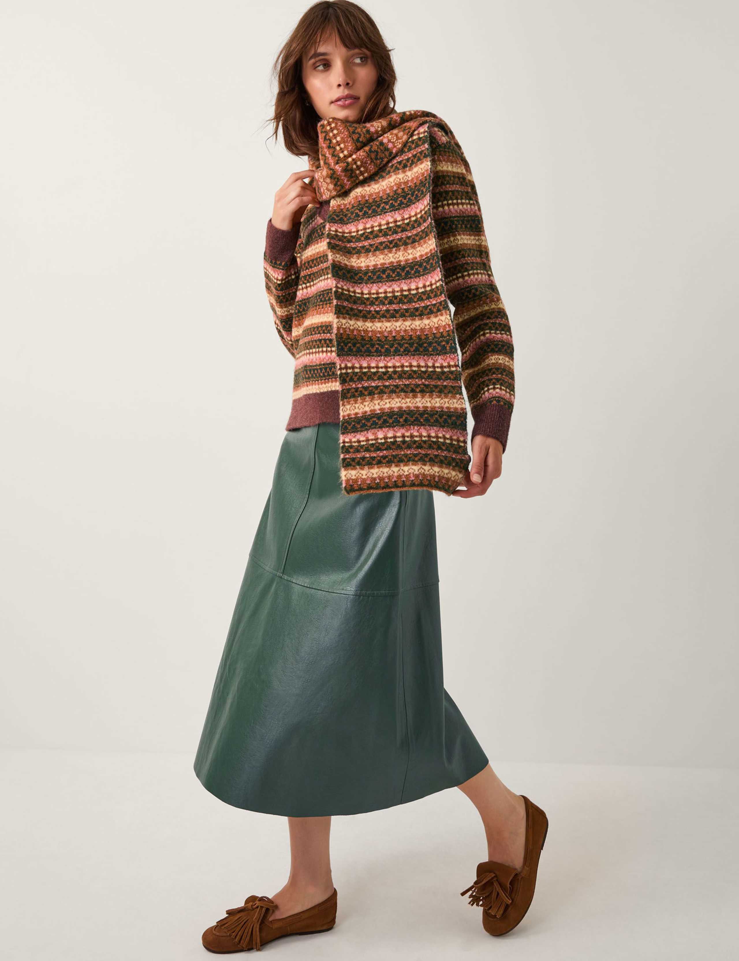 Fair Isle V-Neck Jumper & Scarf Set 3 of 4