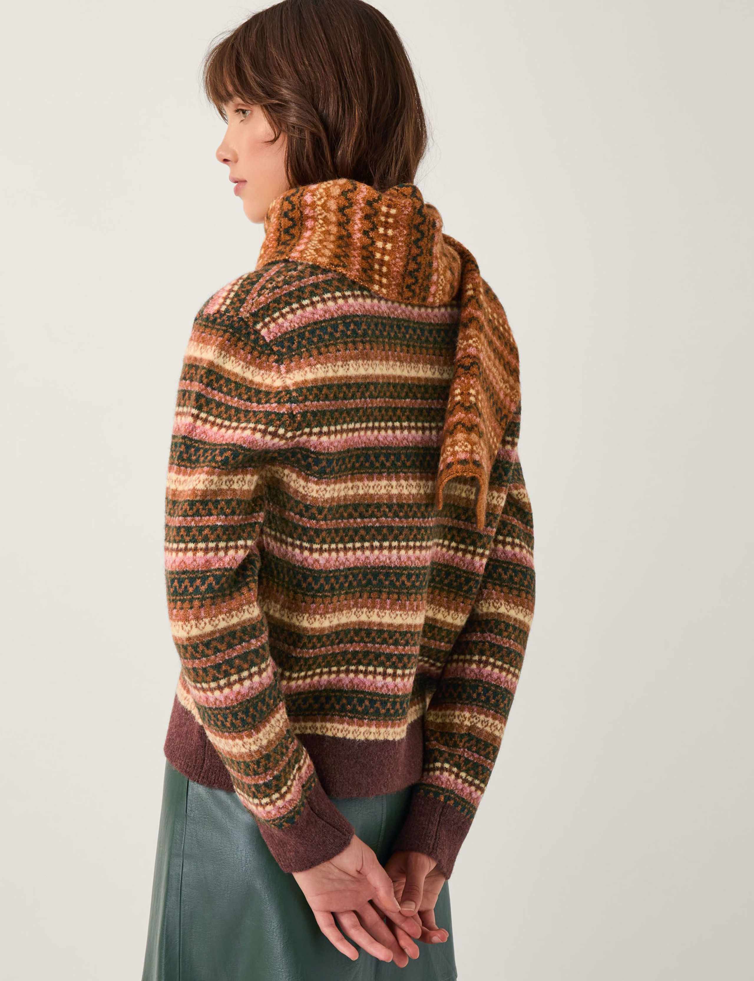 Fair Isle V-Neck Jumper & Scarf Set 4 of 4