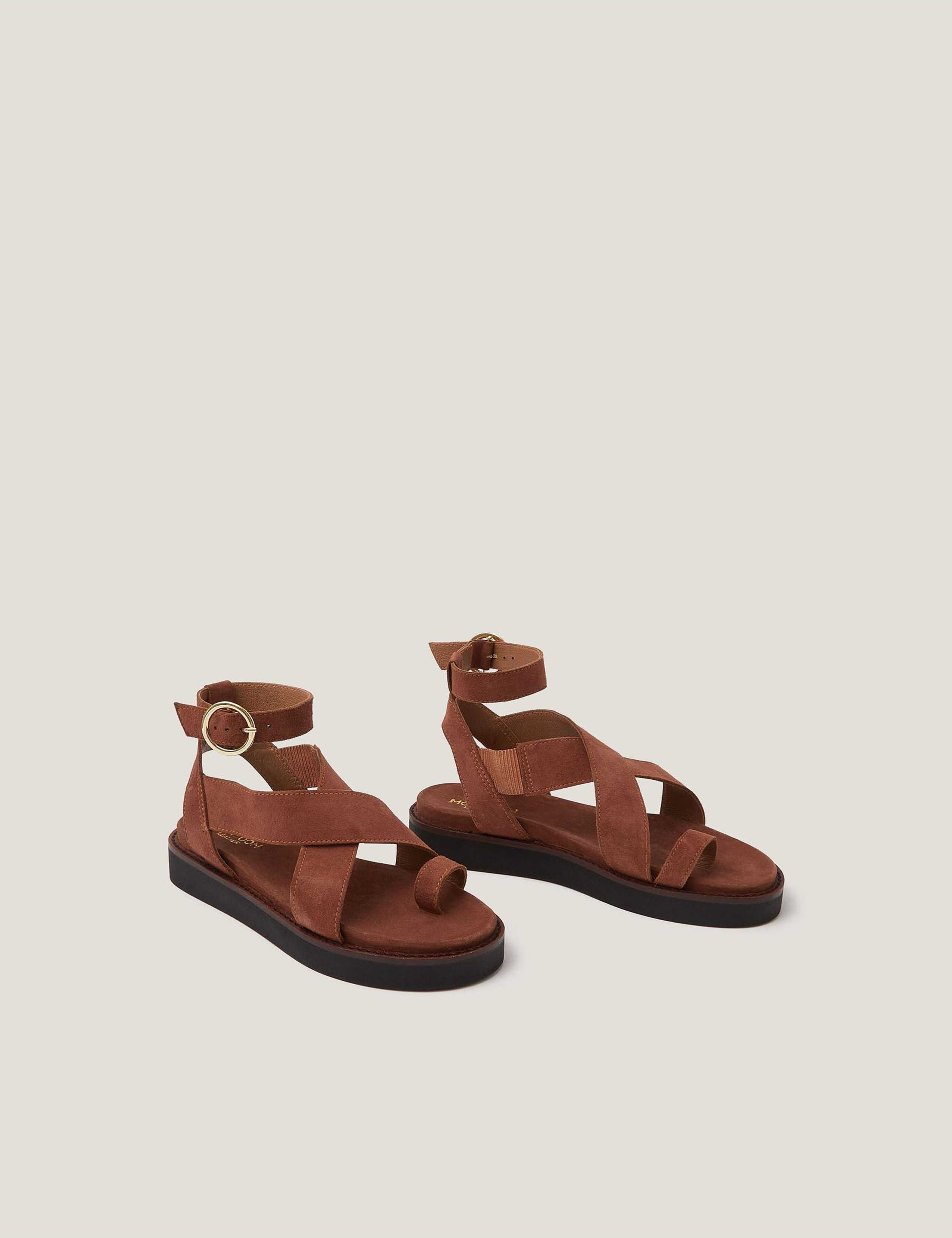 Suede Ankle Strap Flatform Sandals 3 of 3