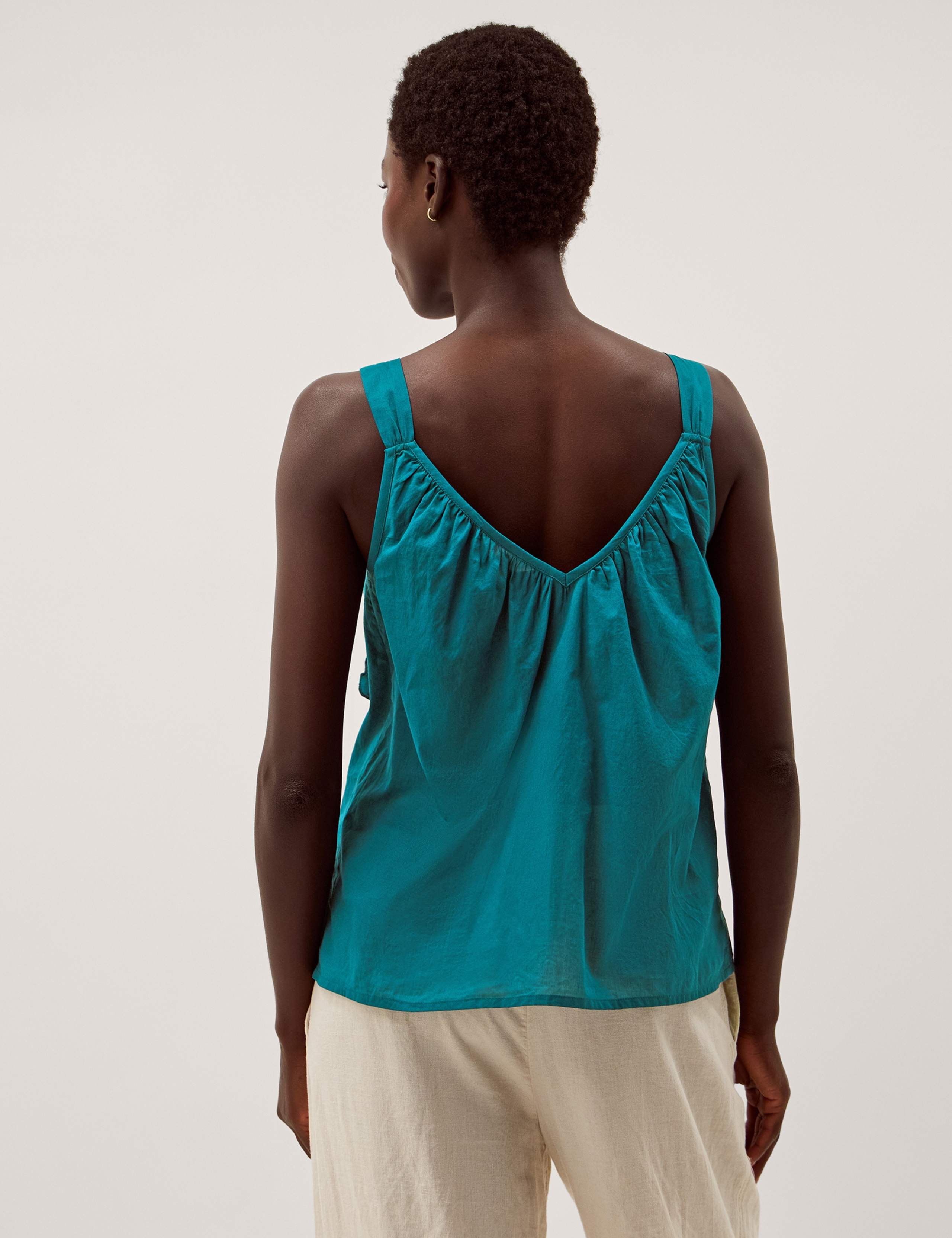 Pure Cotton Floral Embellished Cami Top 3 of 5