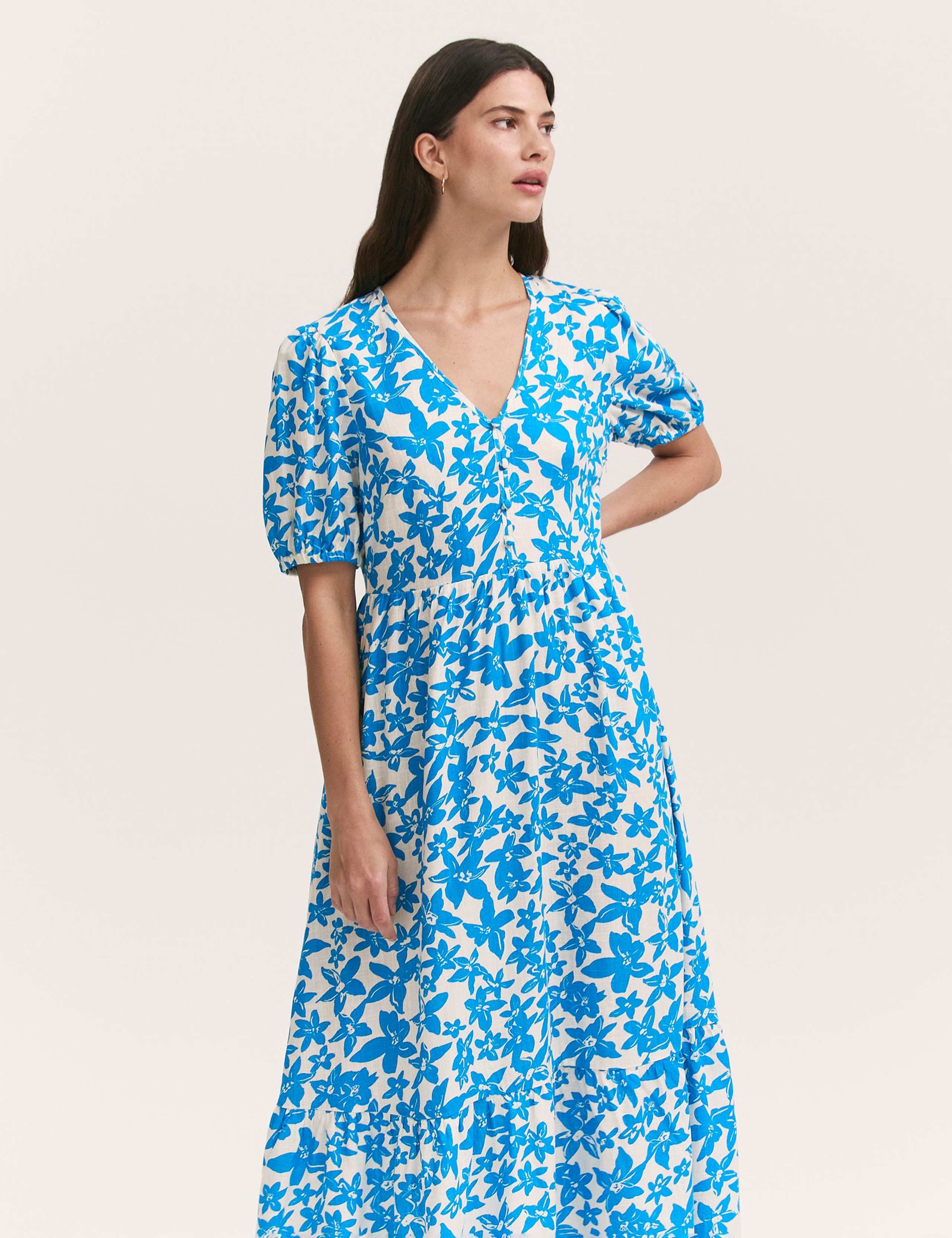Floral V-Neck Midaxi Tiered Dress 2 of 4
