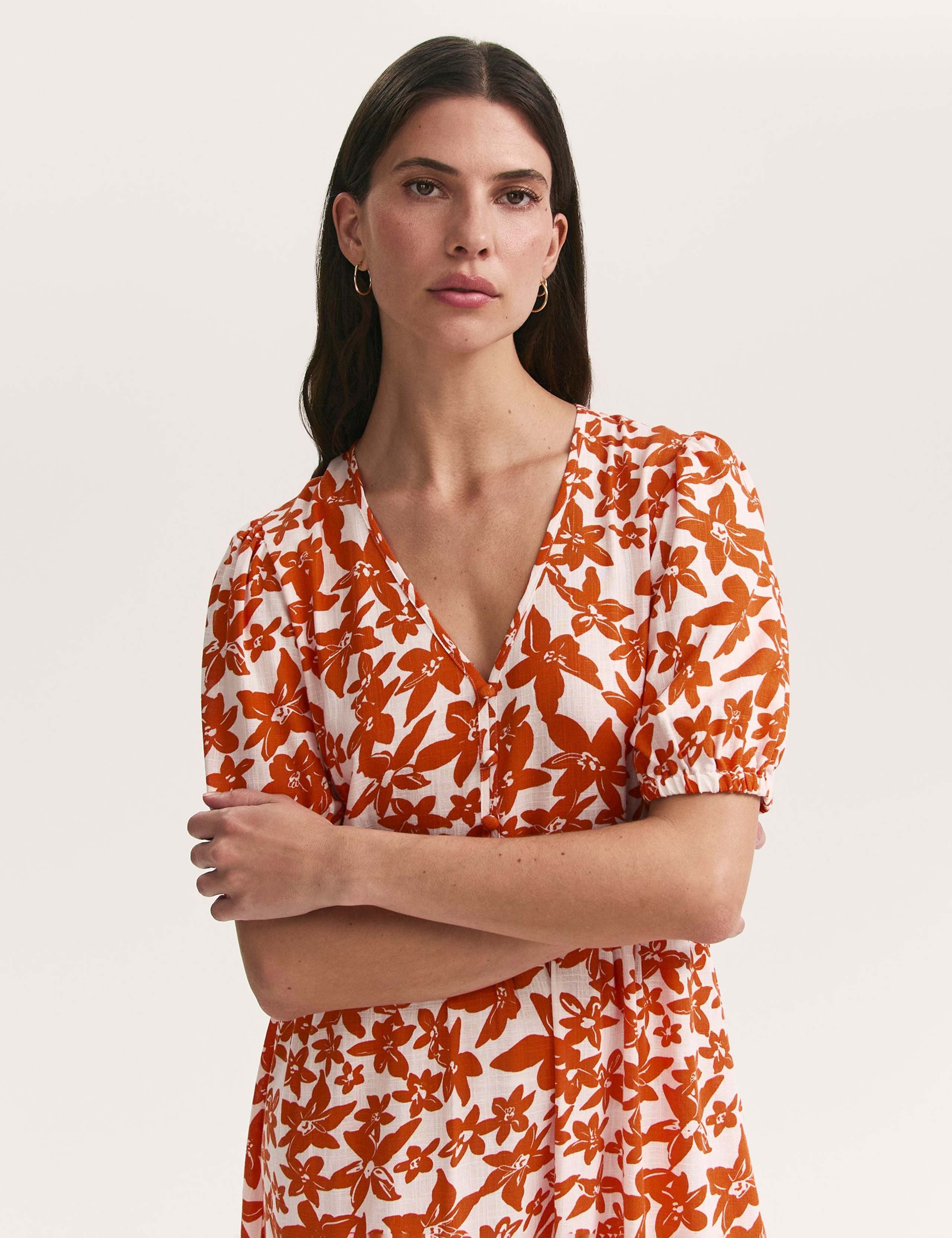 Floral V-Neck Midaxi Tiered Dress 4 of 4