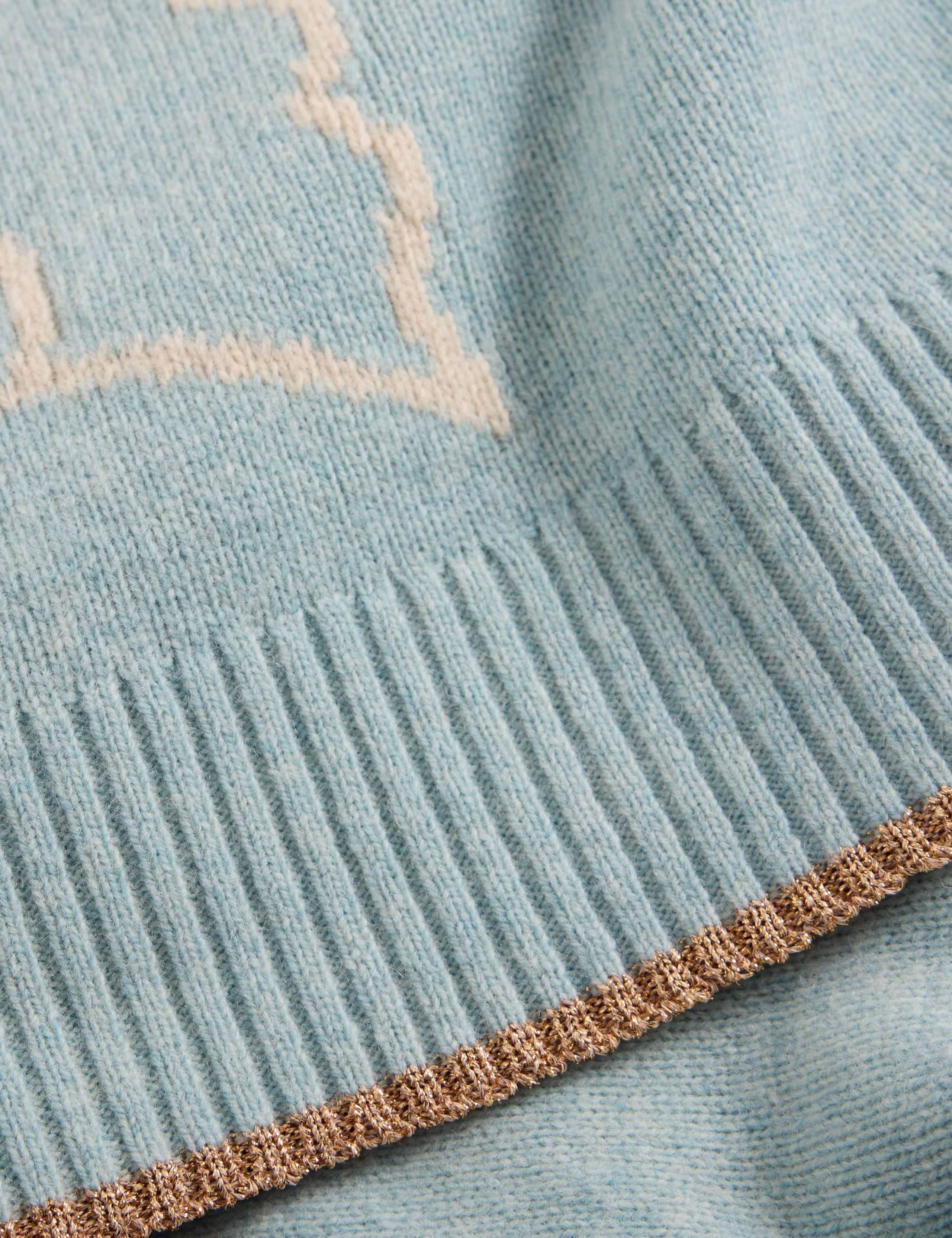 Wool Rich Floral Funnel Neck Jumper 5 of 6