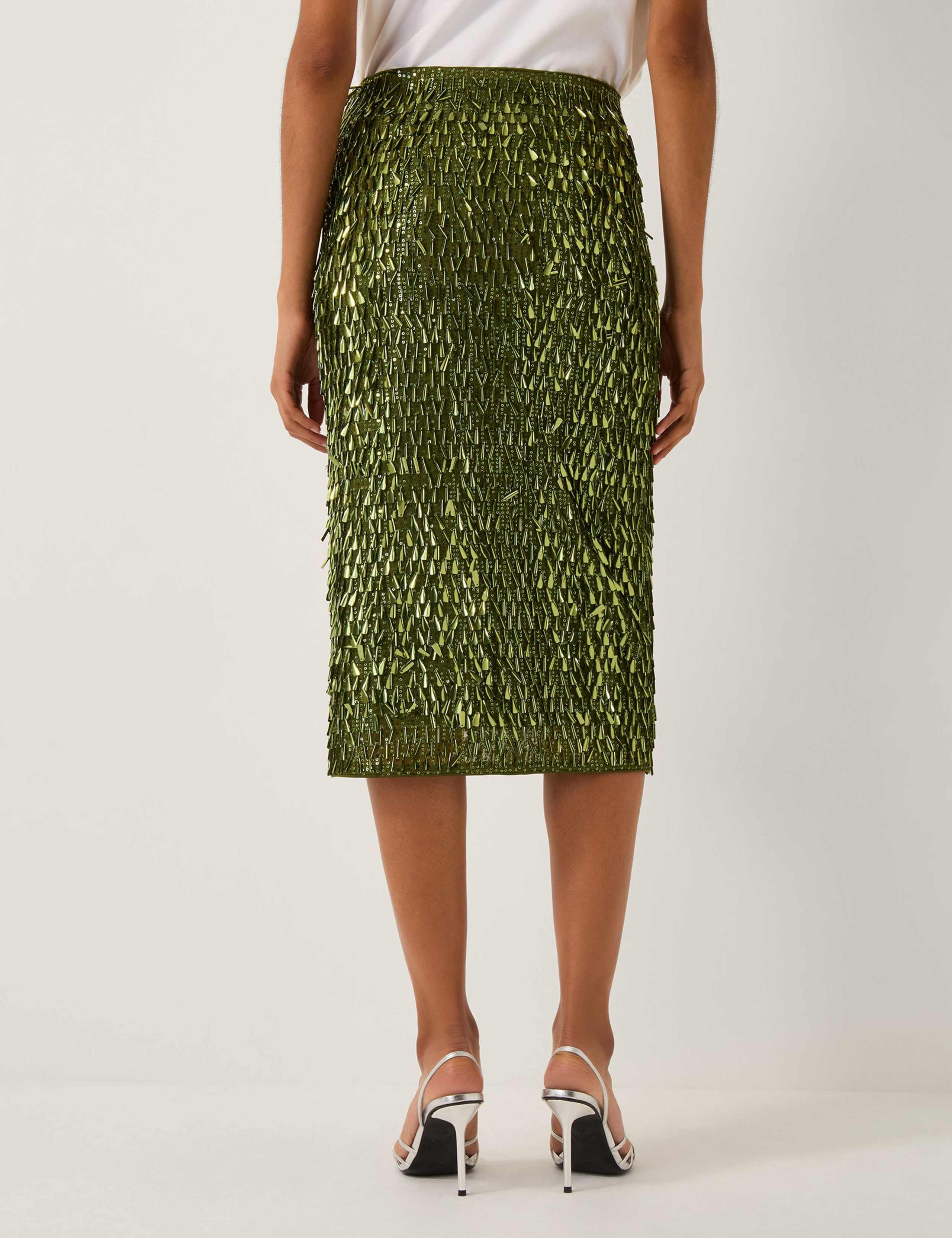 Sequin Midi A-Line Skirt 2 of 3