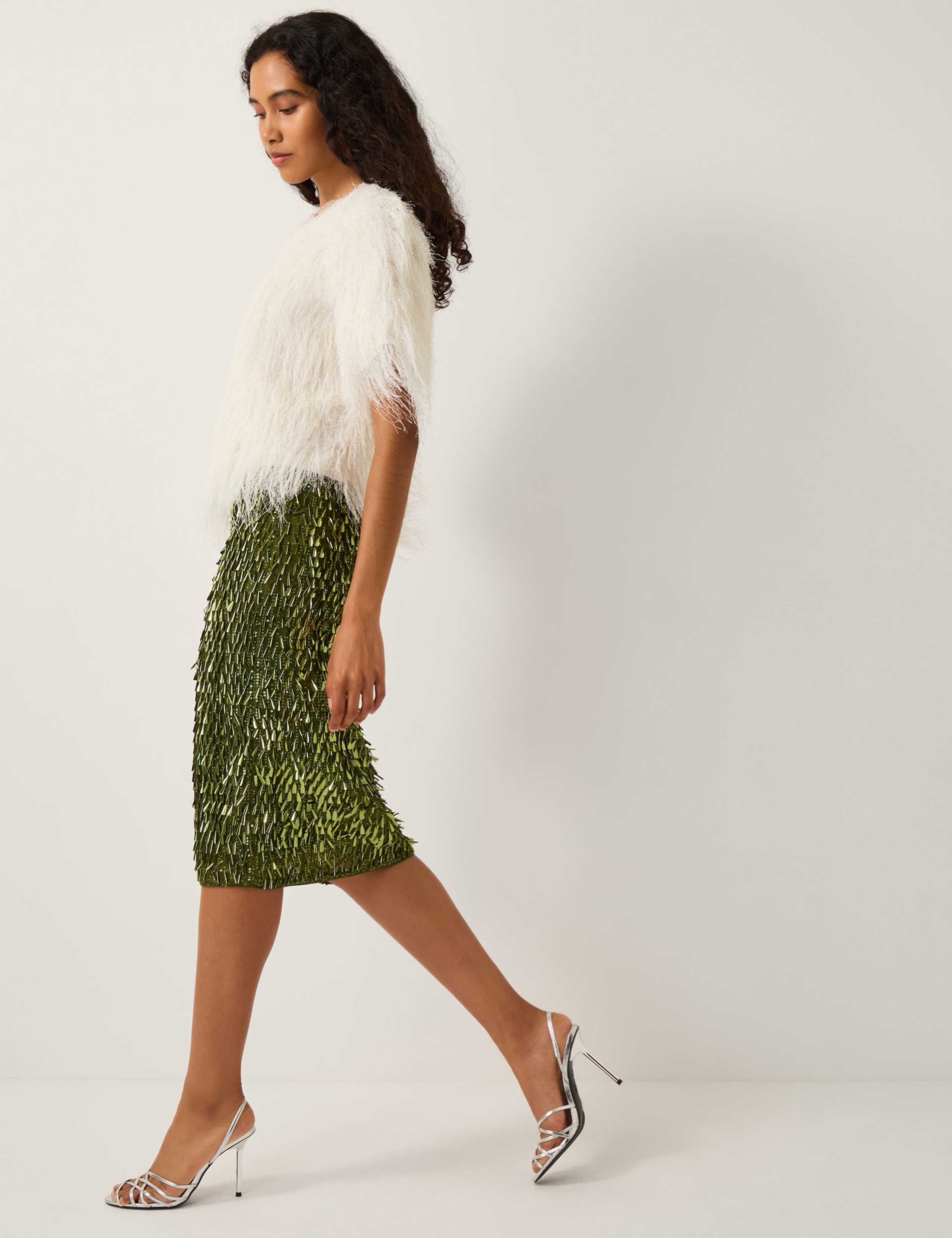 Sequin Midi A-Line Skirt 3 of 3