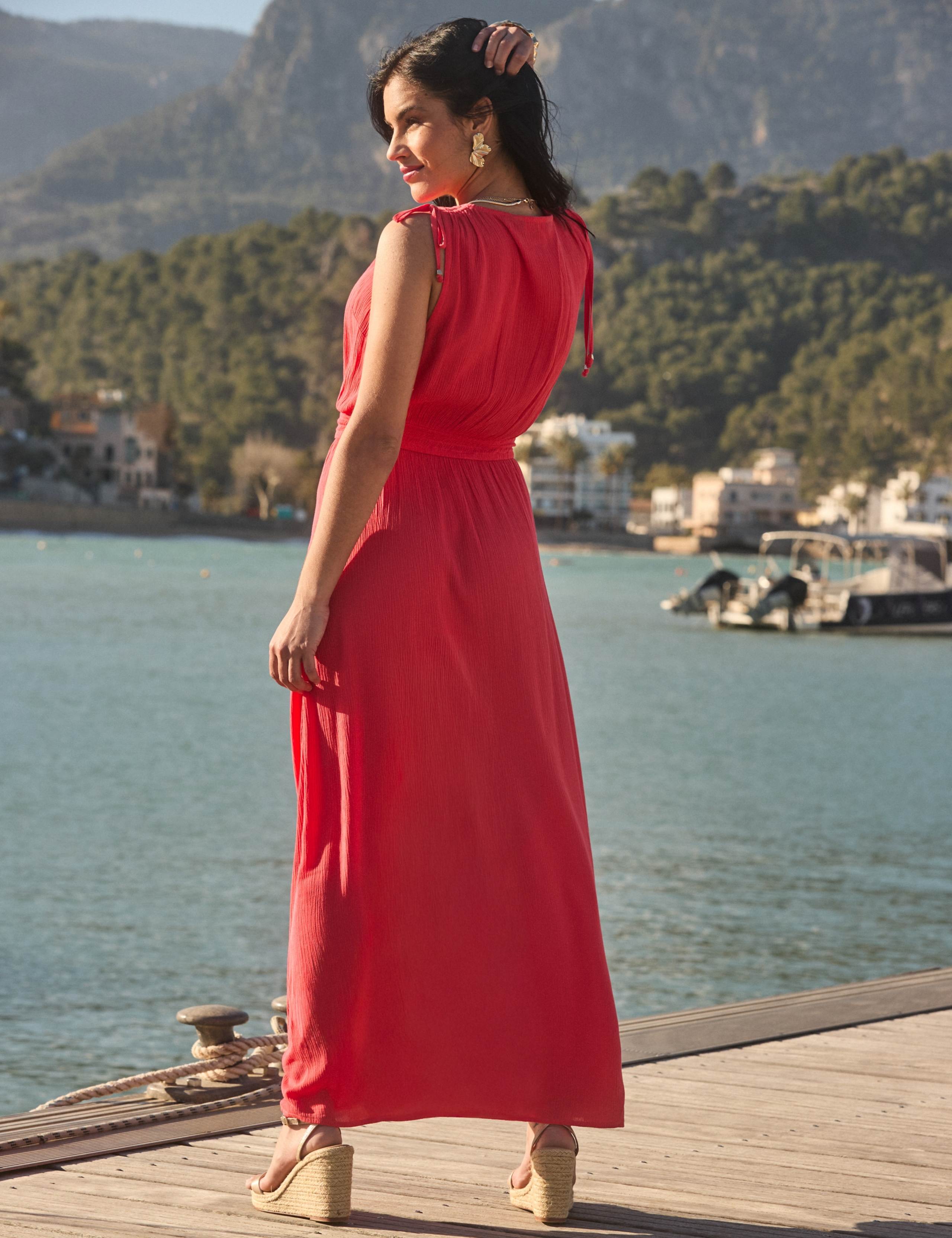 Textured Tie Detail Maxi Wrap Dress 4 of 5