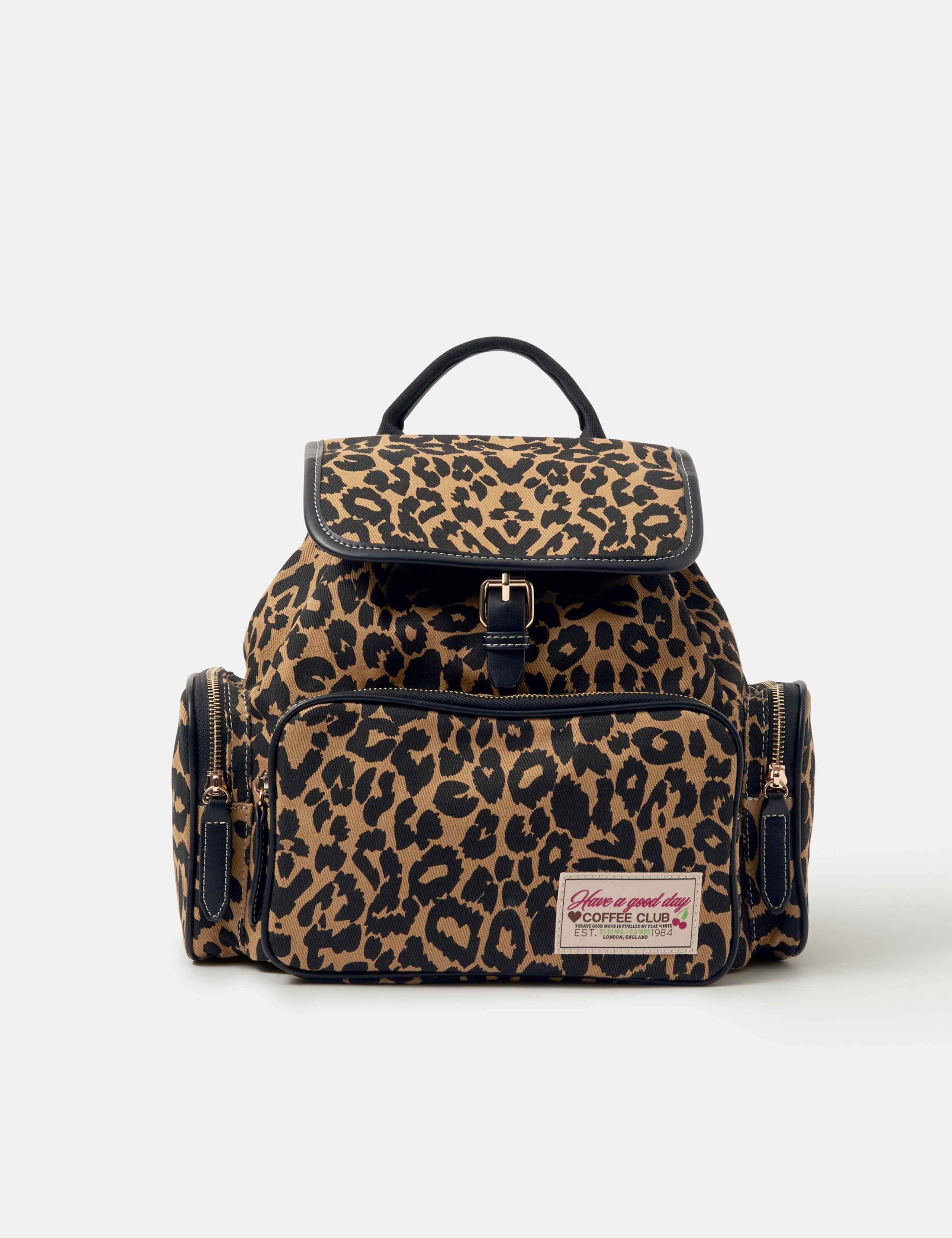 Canvas Leopard Print Backpack 2 of 5