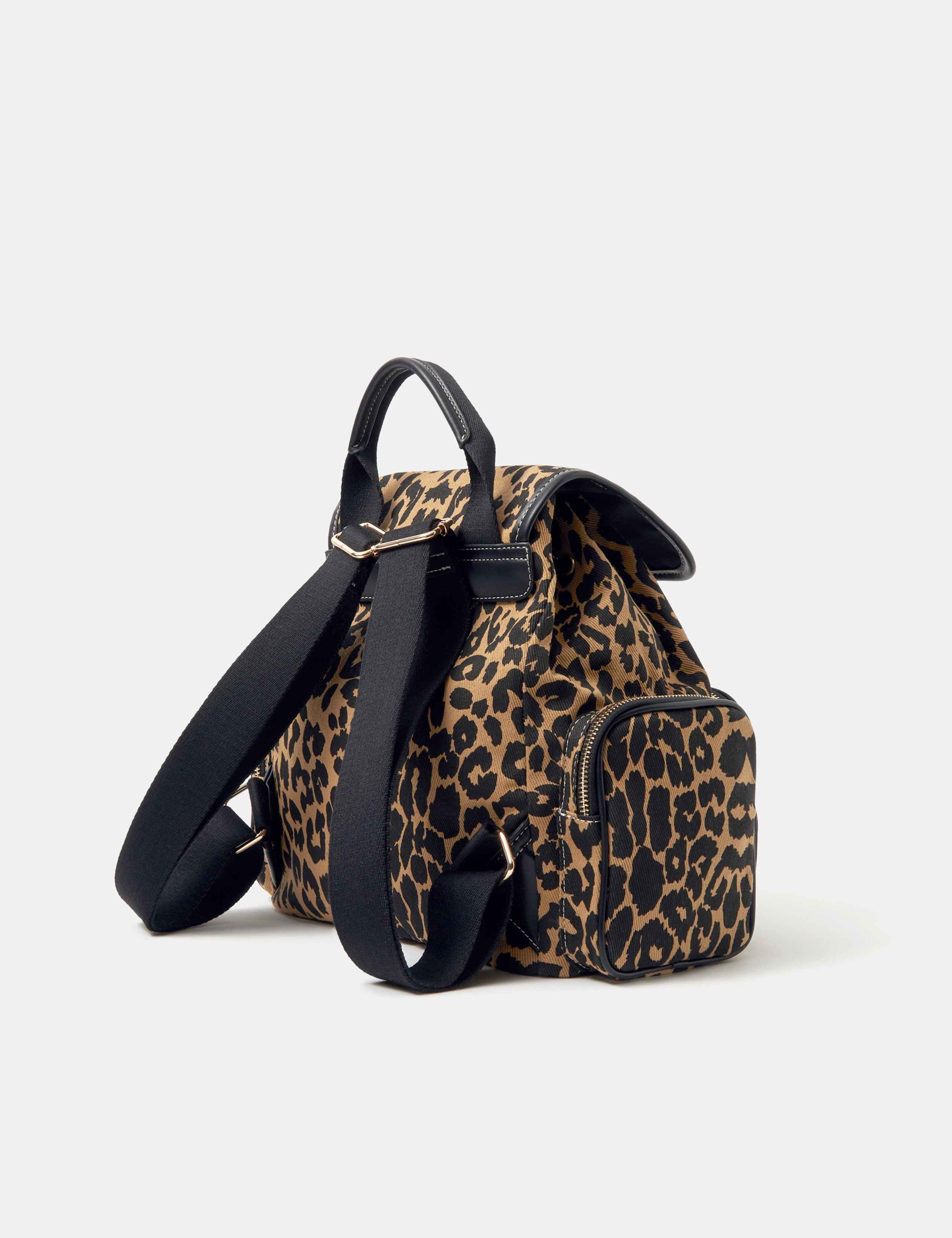 Canvas Leopard Print Backpack 3 of 5
