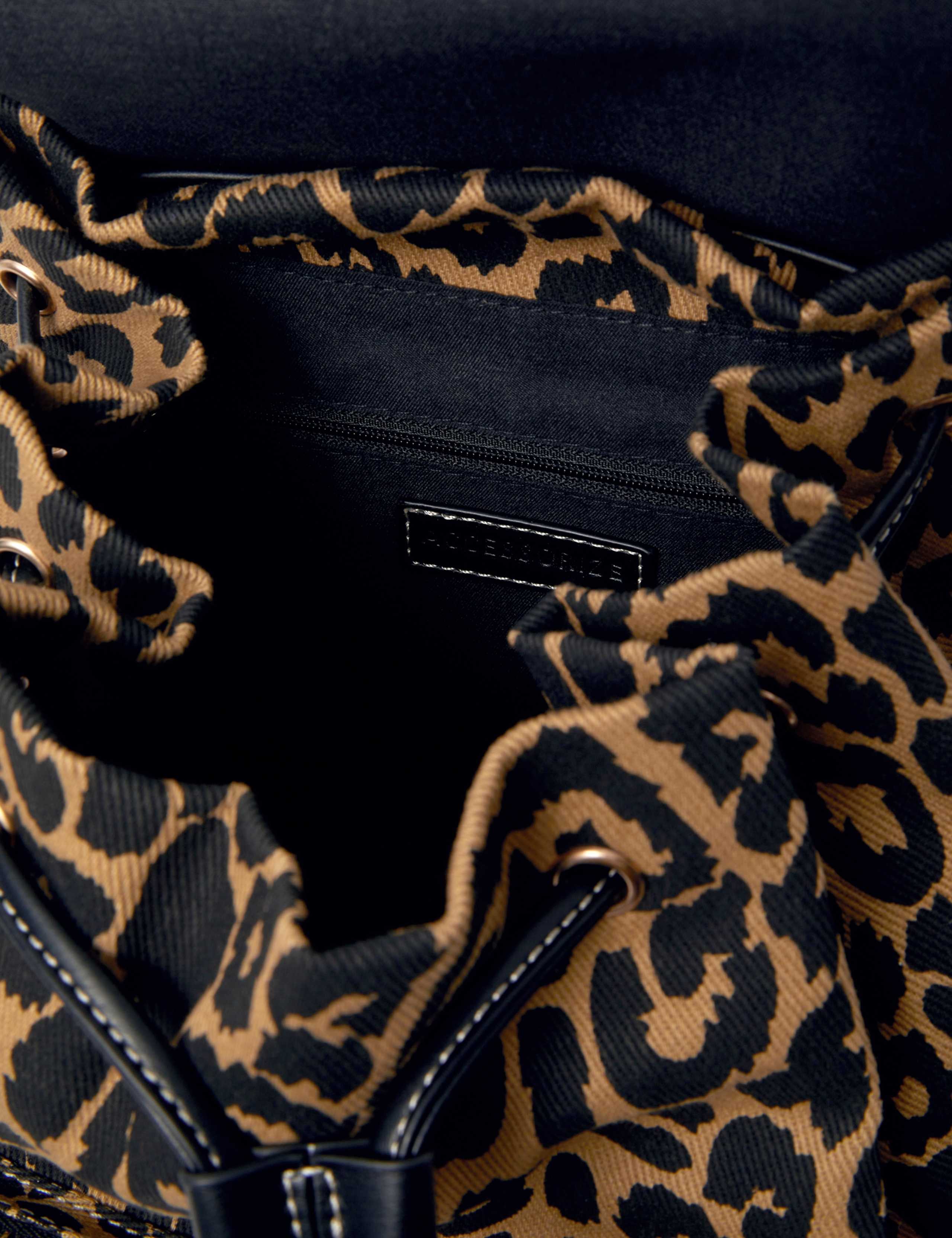 Canvas Leopard Print Backpack 5 of 5