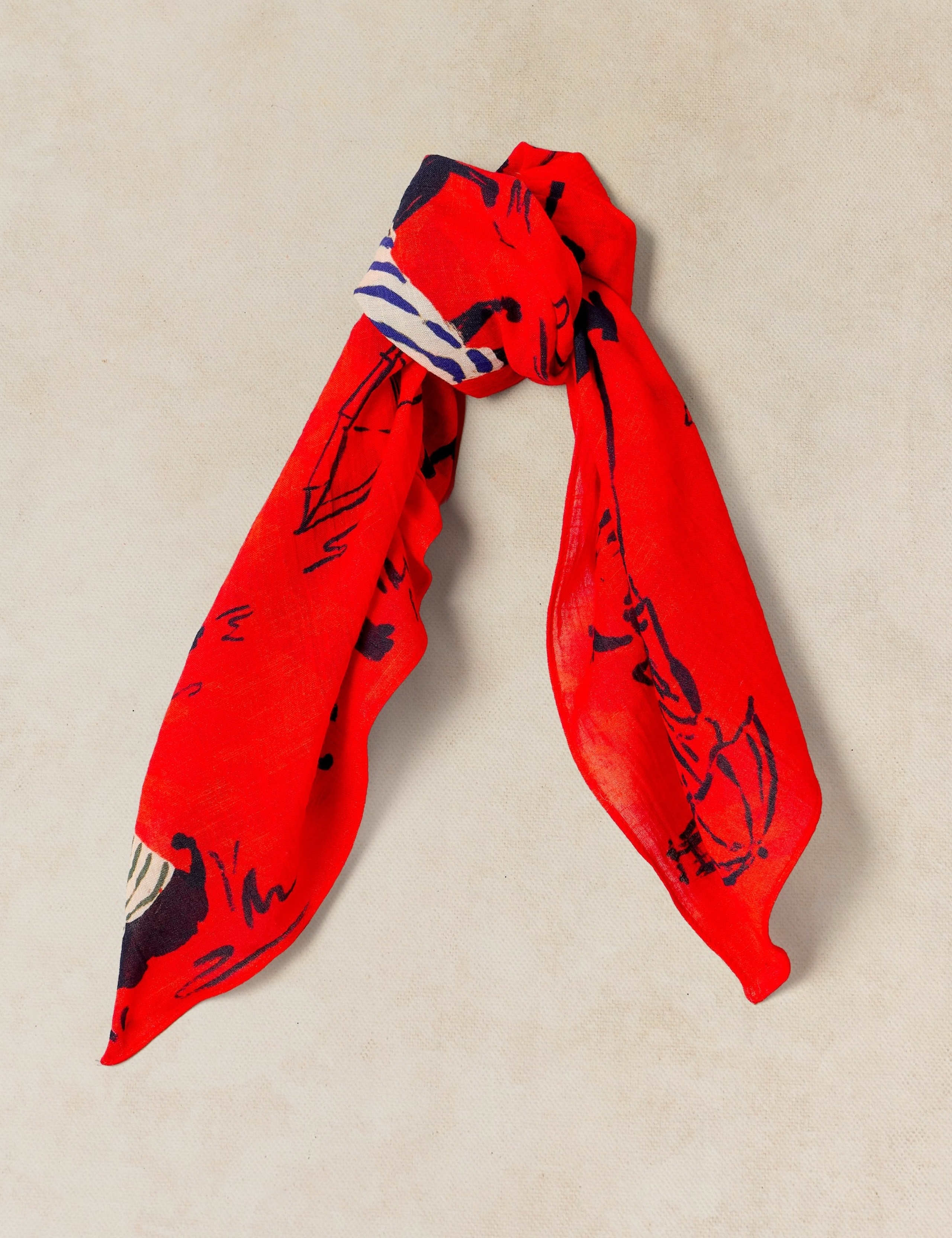 Cotton Blend Dog Print Square Scarf 3 of 4
