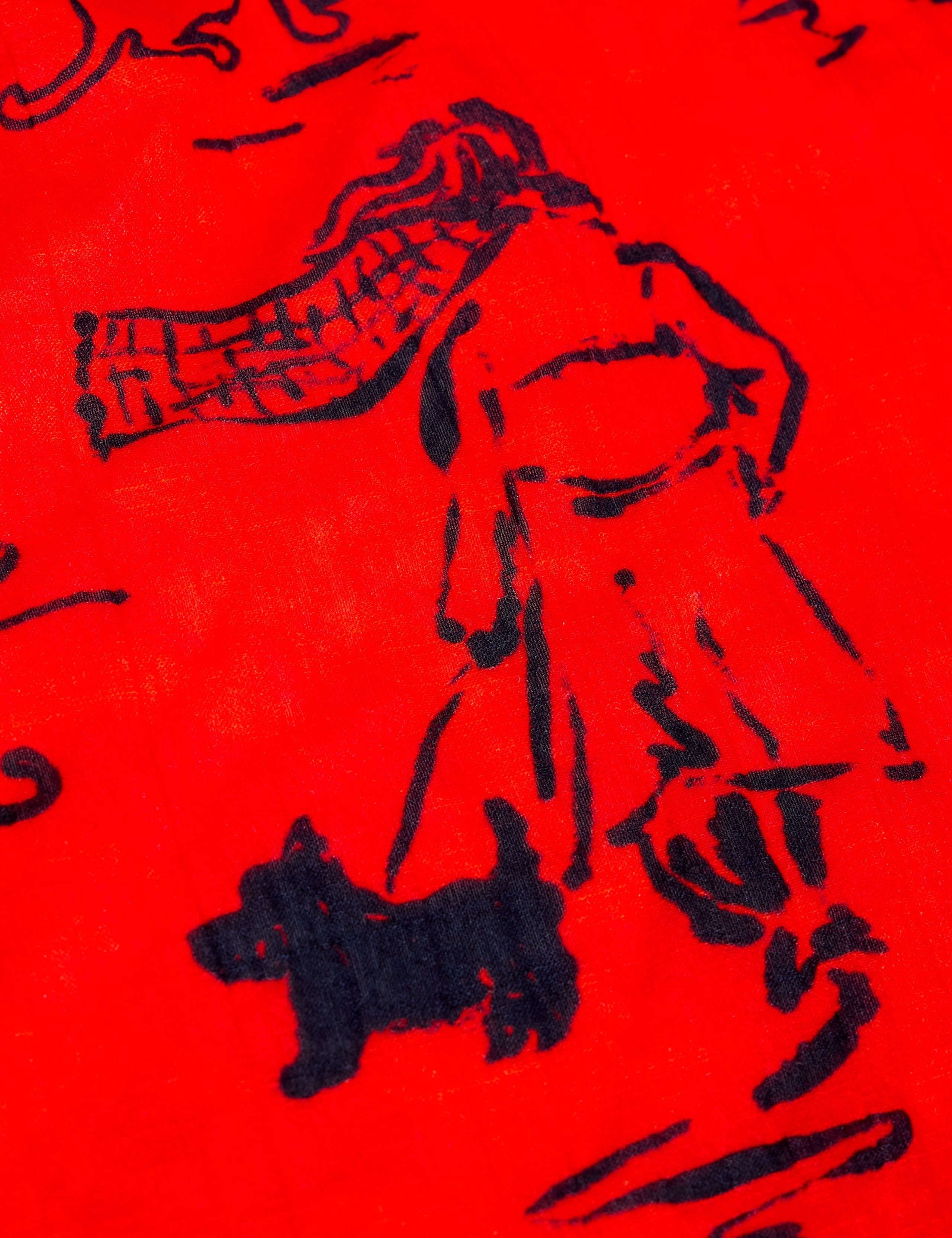 Cotton Blend Dog Print Square Scarf 4 of 4