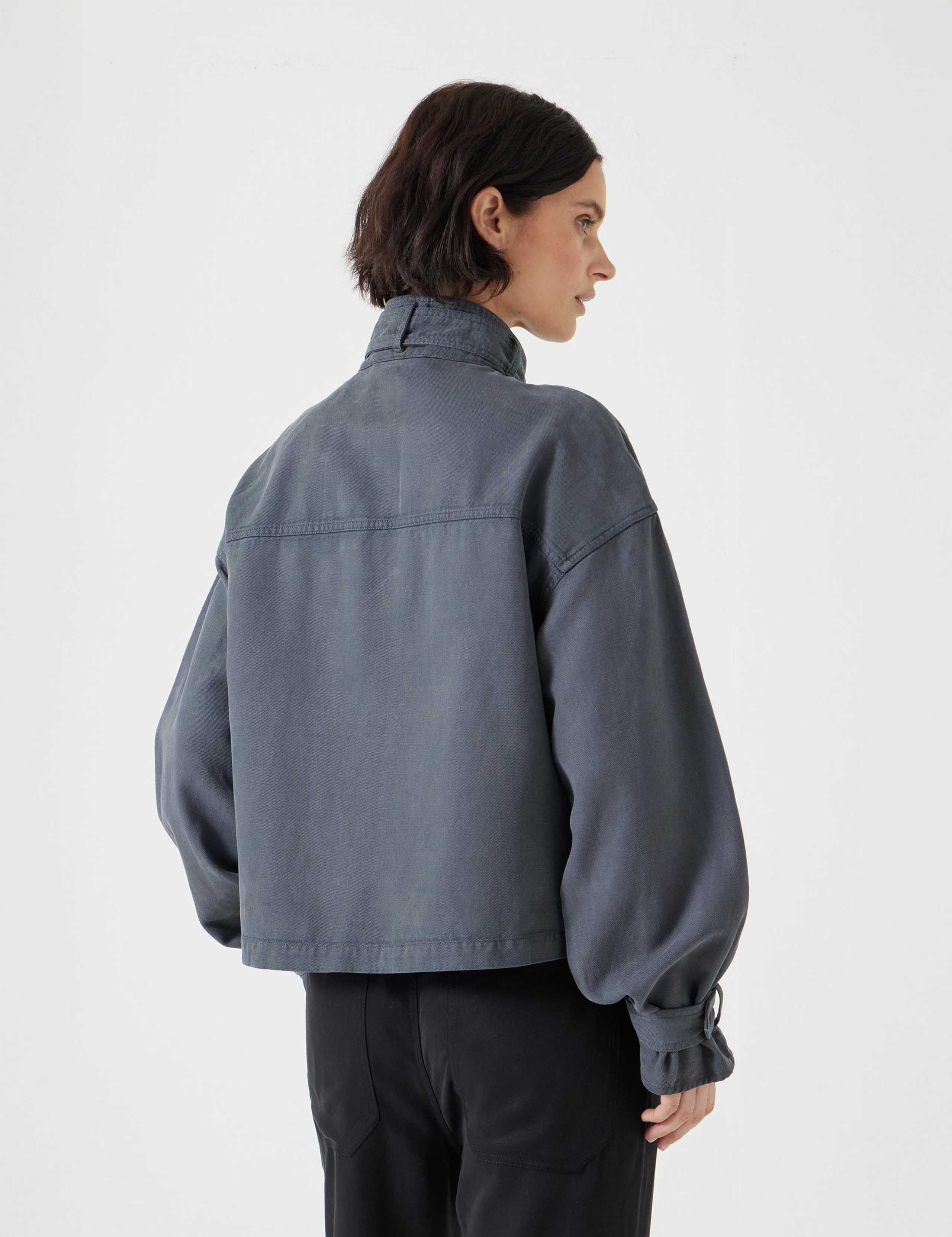 Cotton Blend Relaxed Utility Jacket 3 of 6