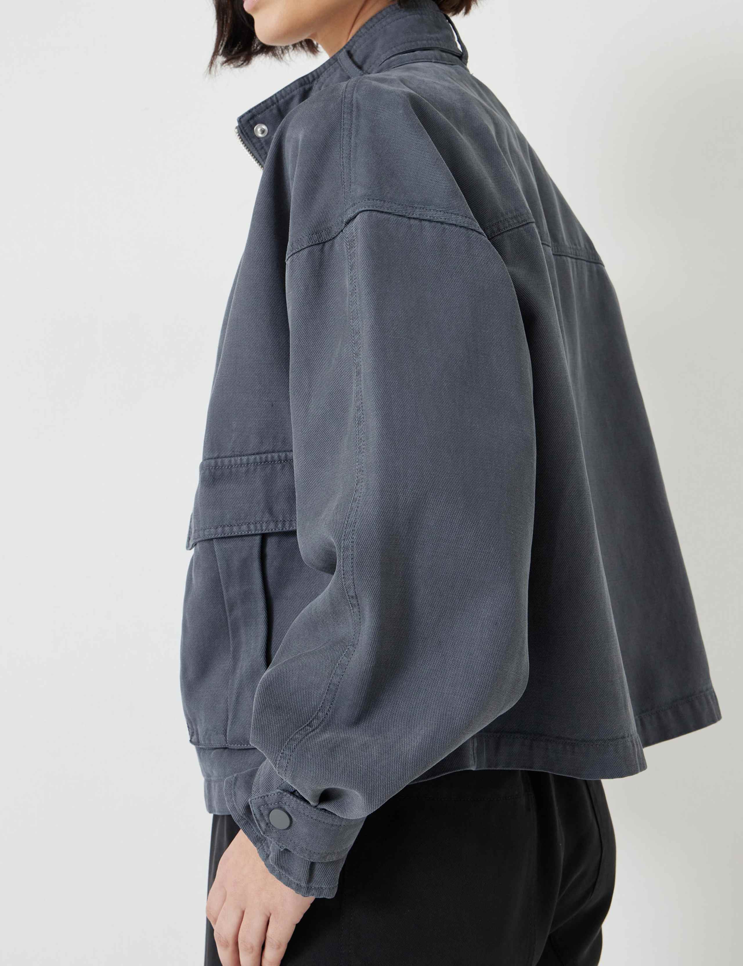 Cotton Blend Relaxed Utility Jacket 4 of 6