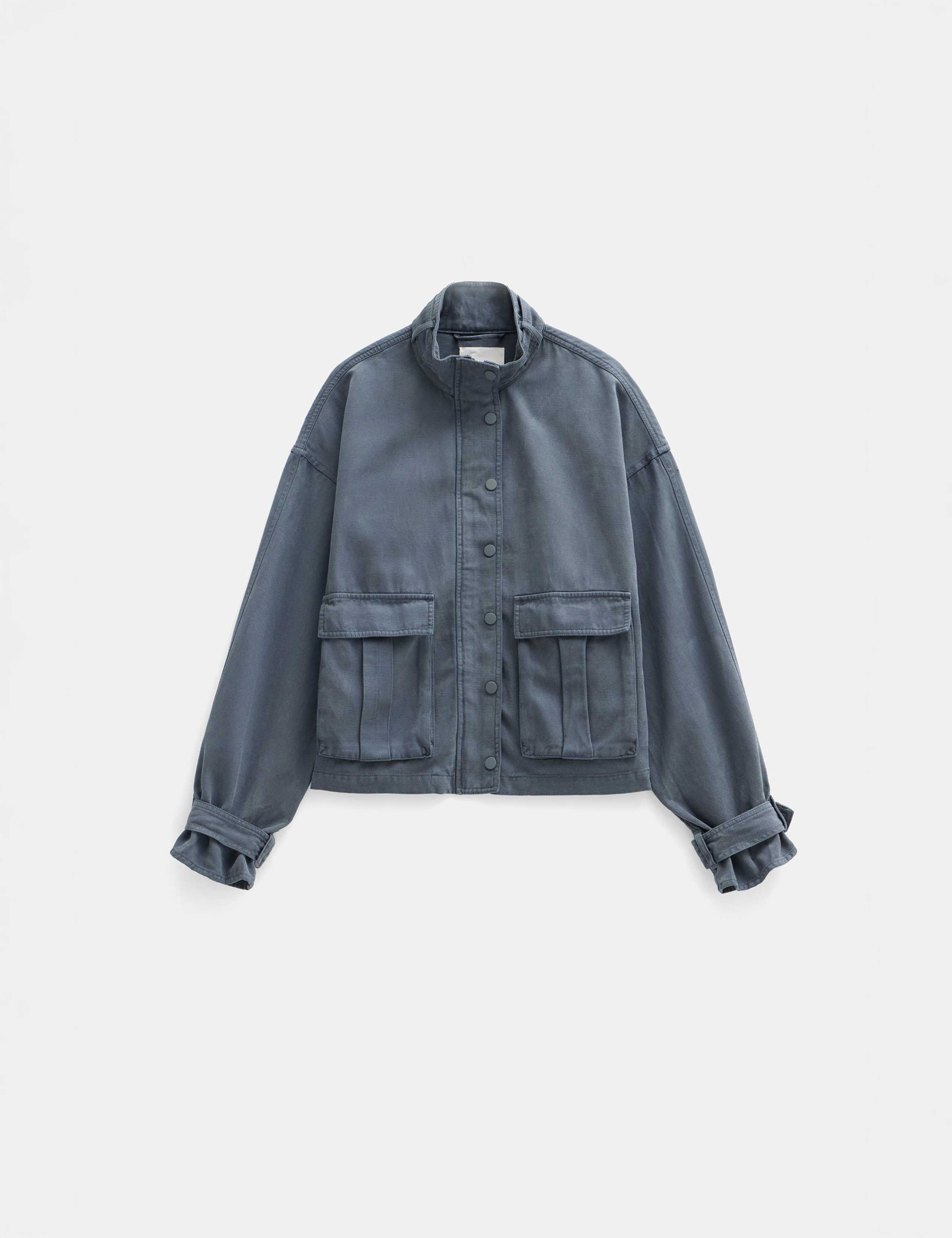 Cotton Blend Relaxed Utility Jacket 2 of 6