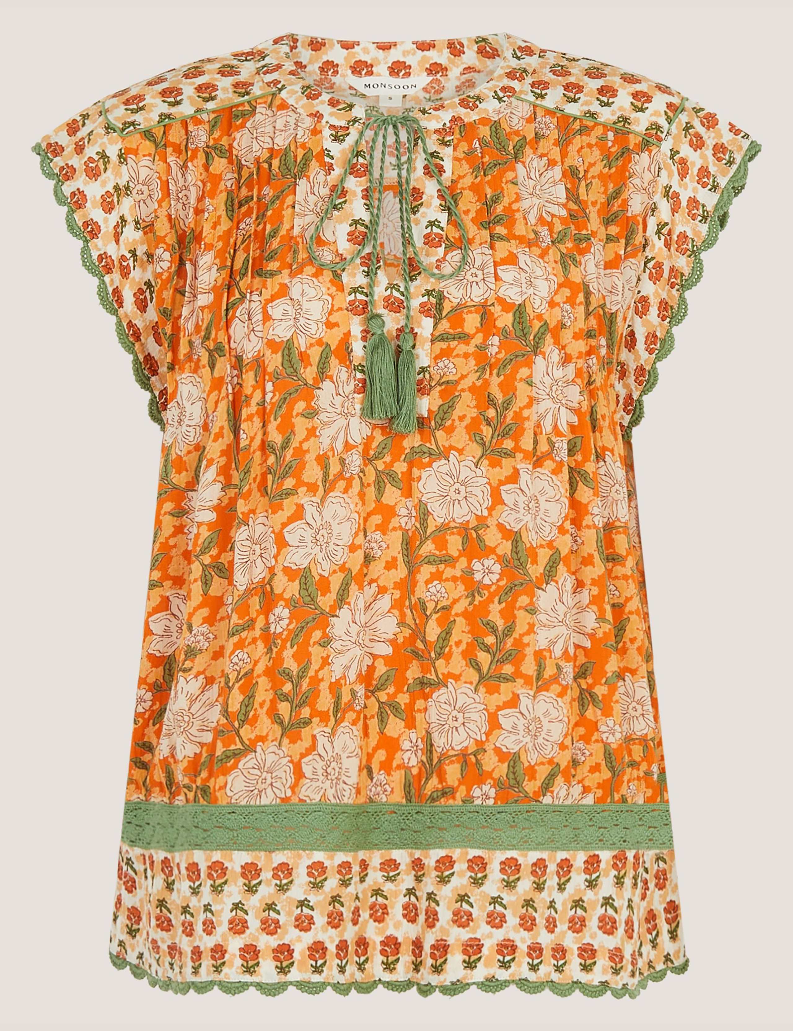 Floral V-Neck Tassel Top 2 of 5