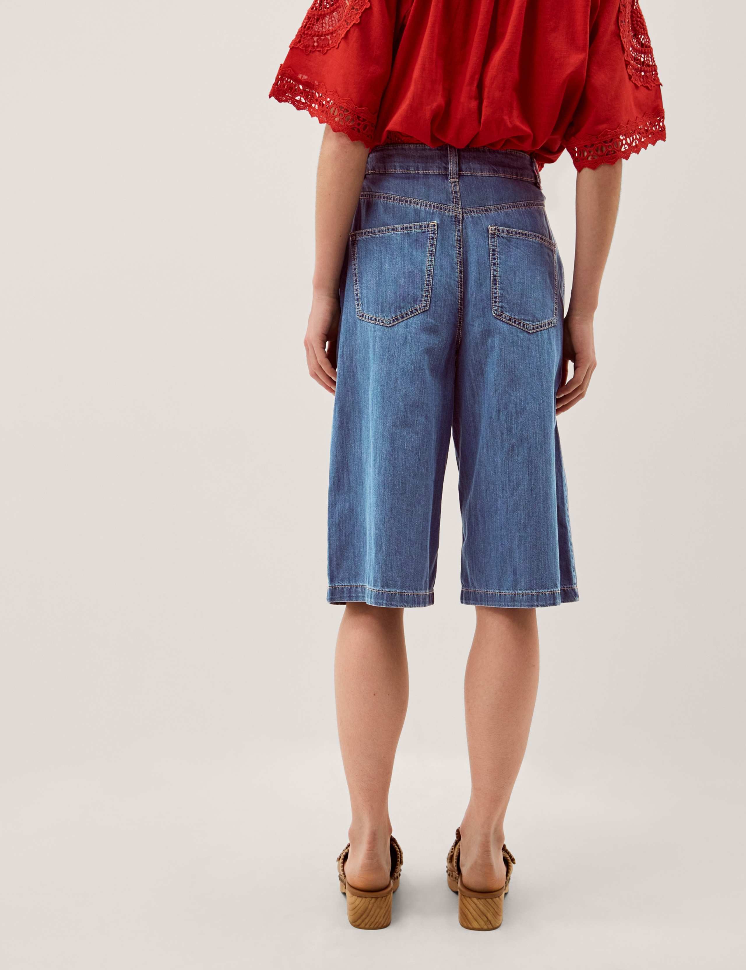 Denim Knee Length Shorts 4 of 5