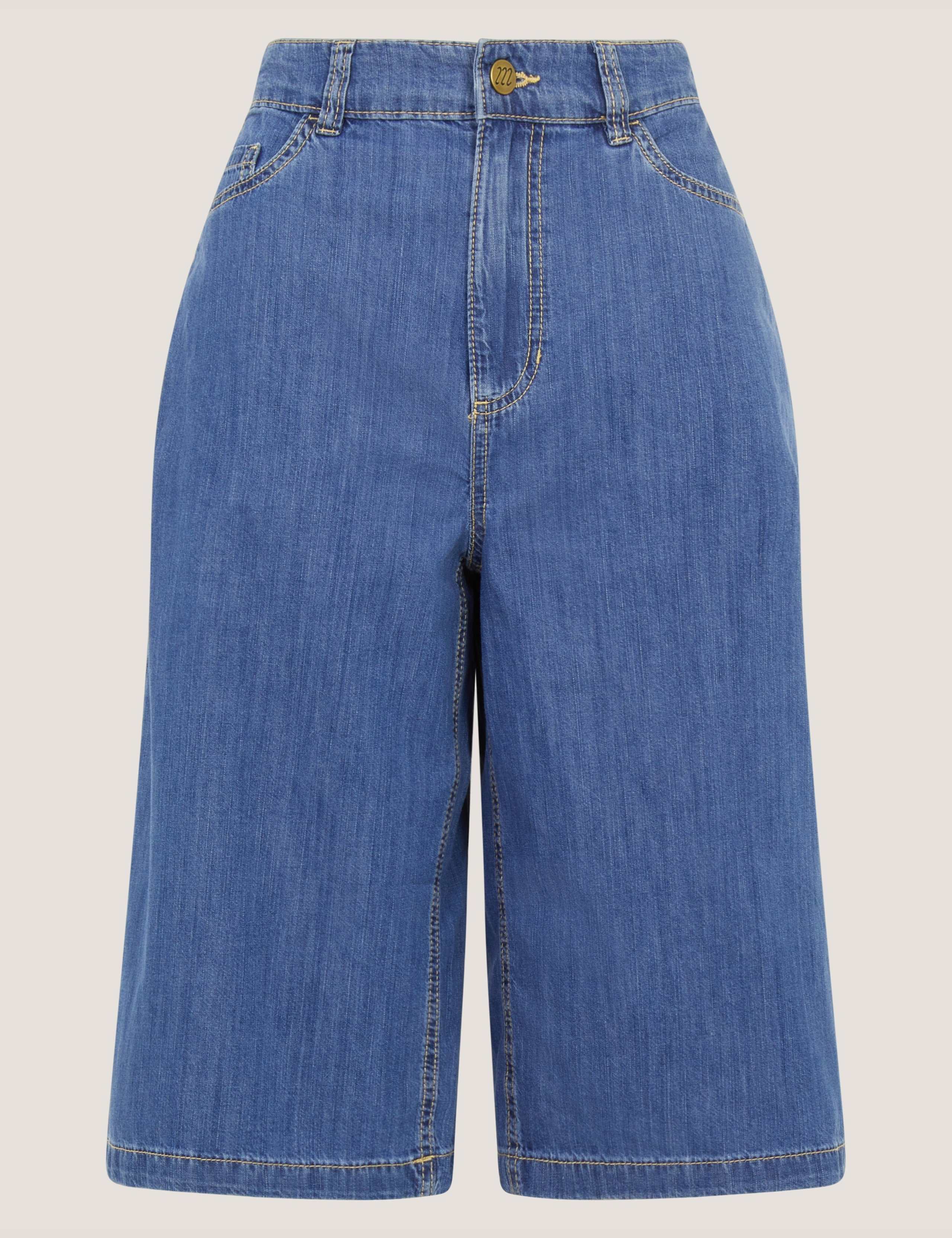 Denim Knee Length Shorts 2 of 5