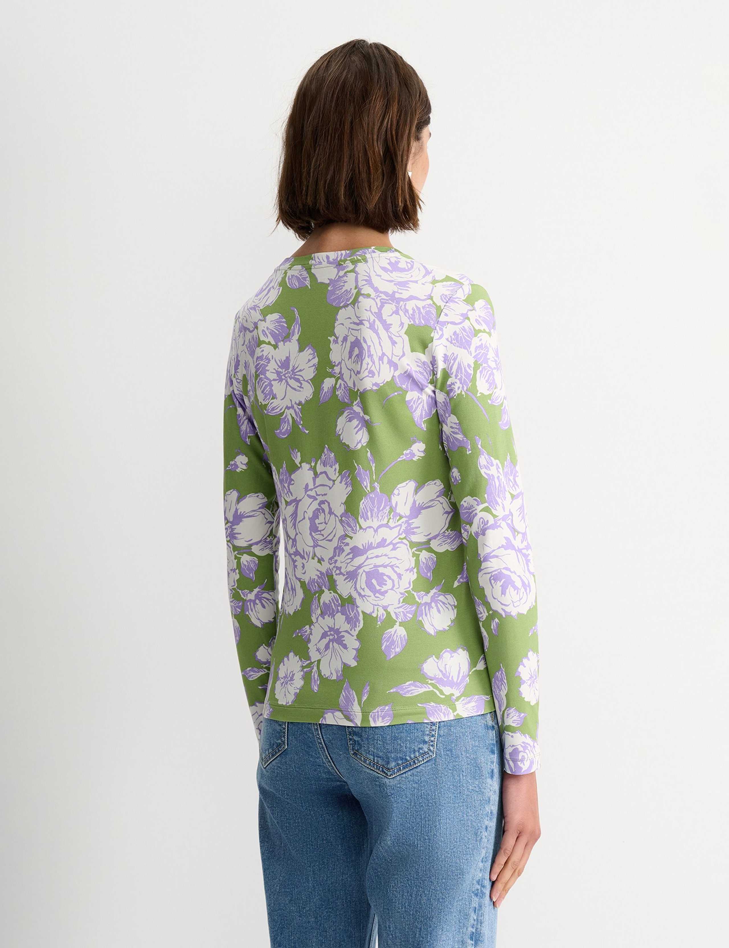 Jersey Floral Round Neck Top 5 of 5