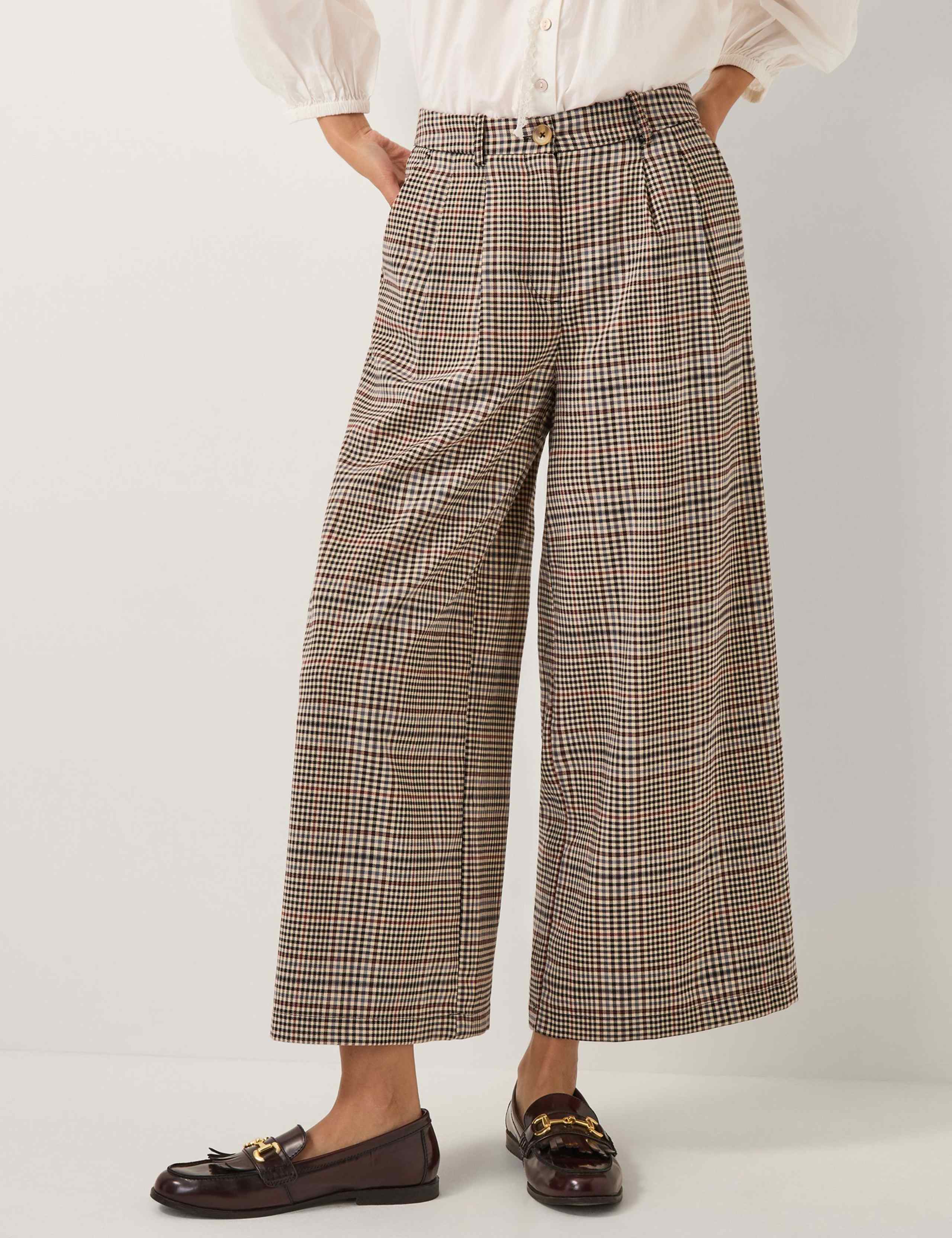 Checked Wide Leg Trousers 1 of 4