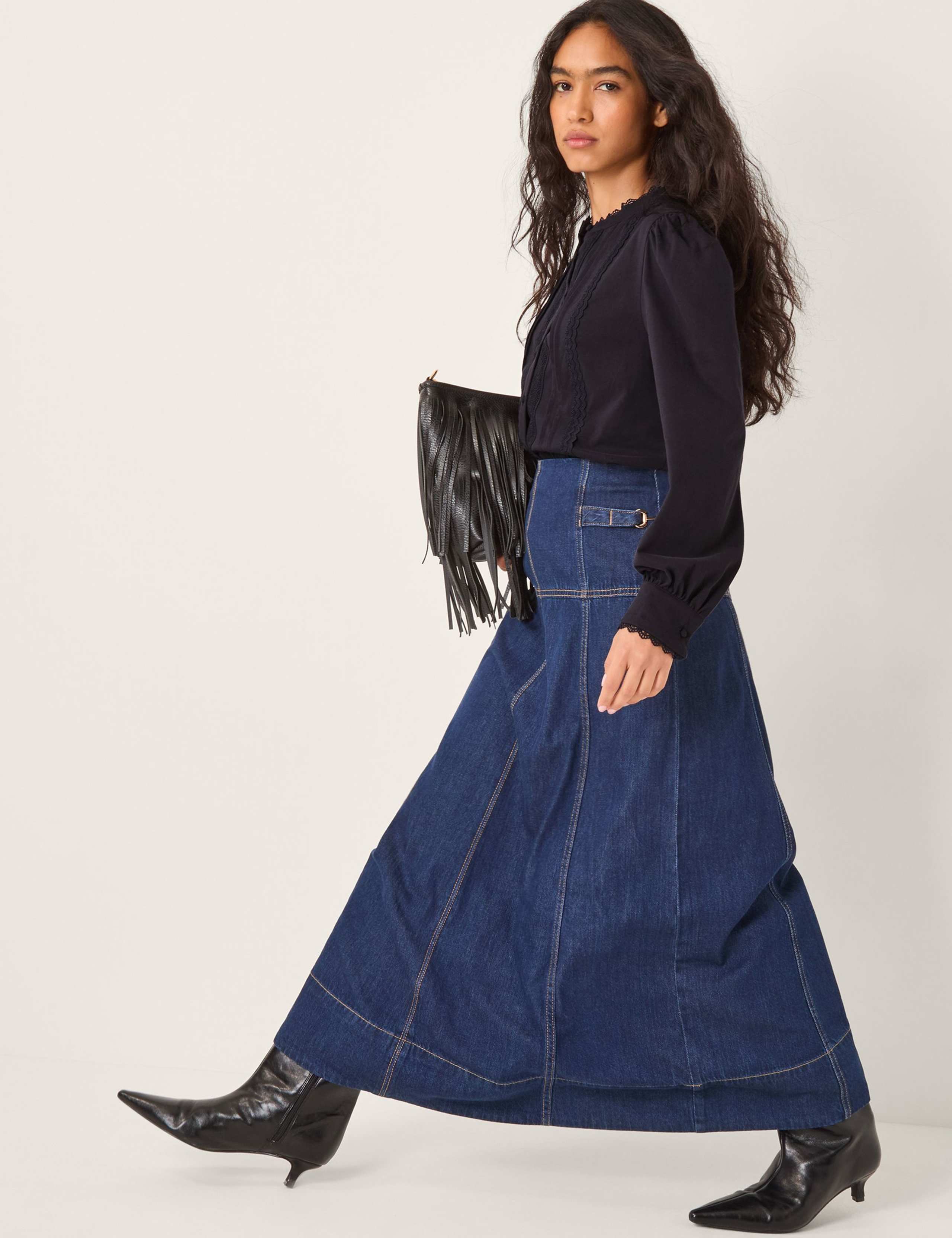 Pure Cotton Pintuck Lace Trim Shirt 5 of 5