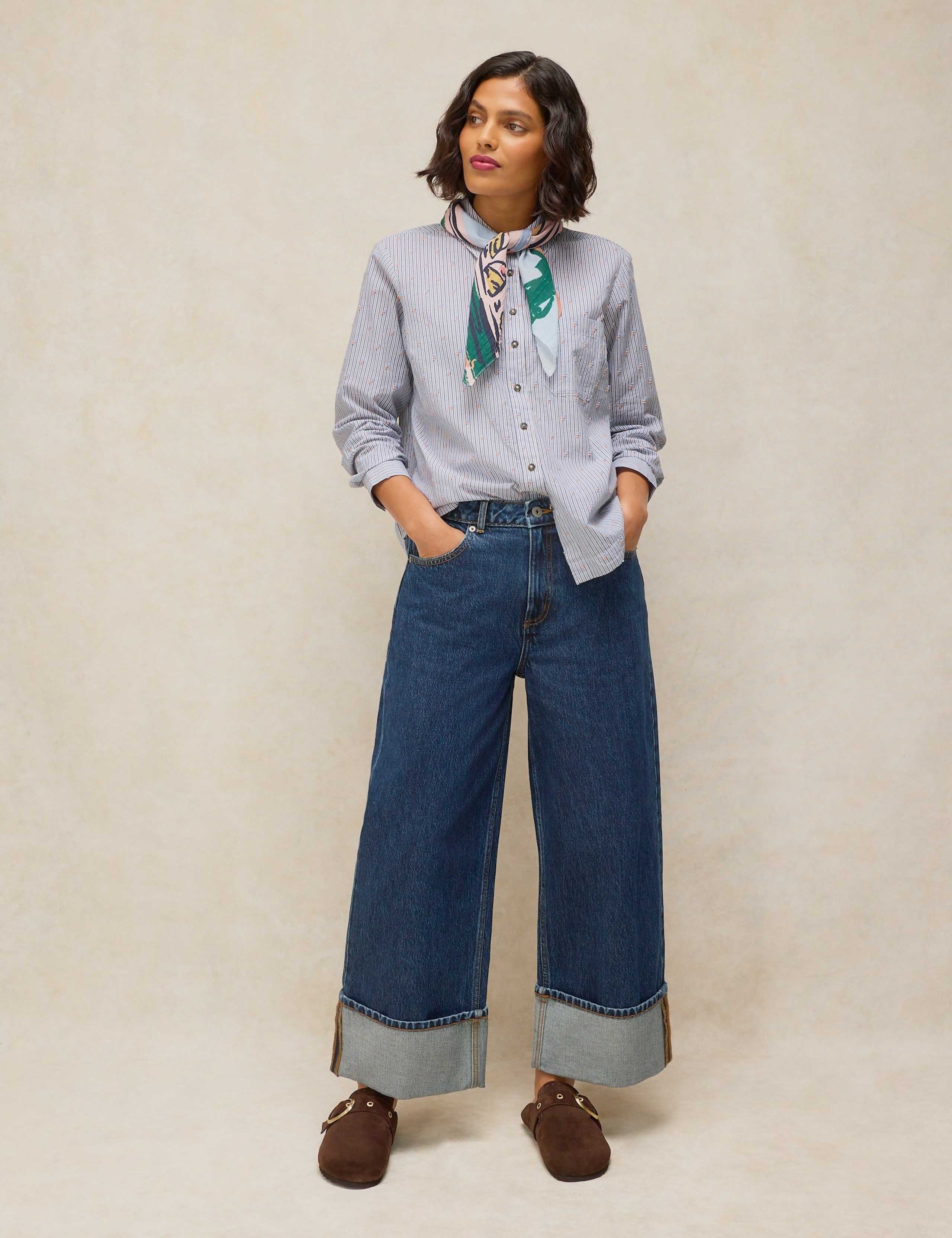 Pure Cotton Striped Embroidered Shirt 3 of 6