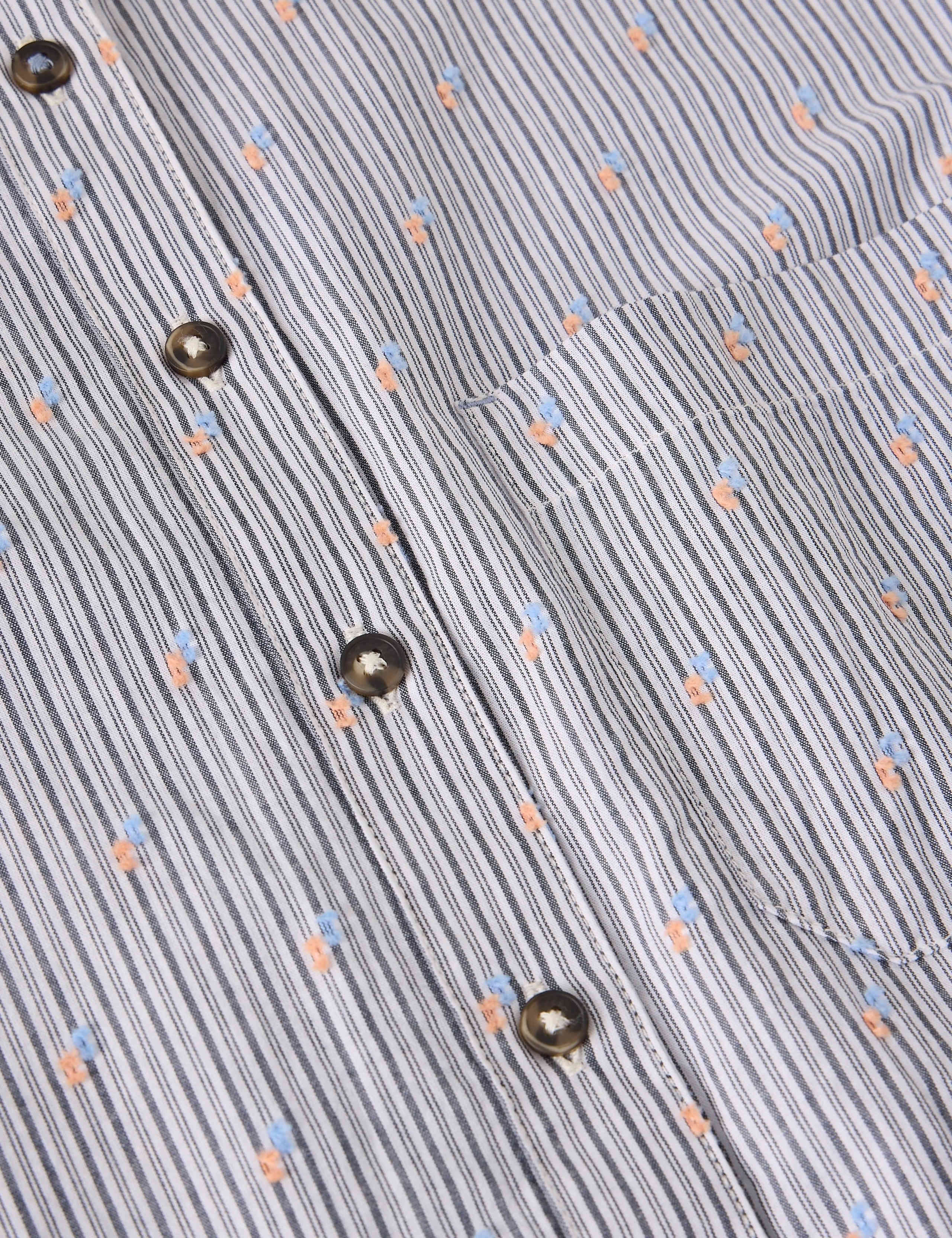 Pure Cotton Striped Embroidered Shirt 6 of 6