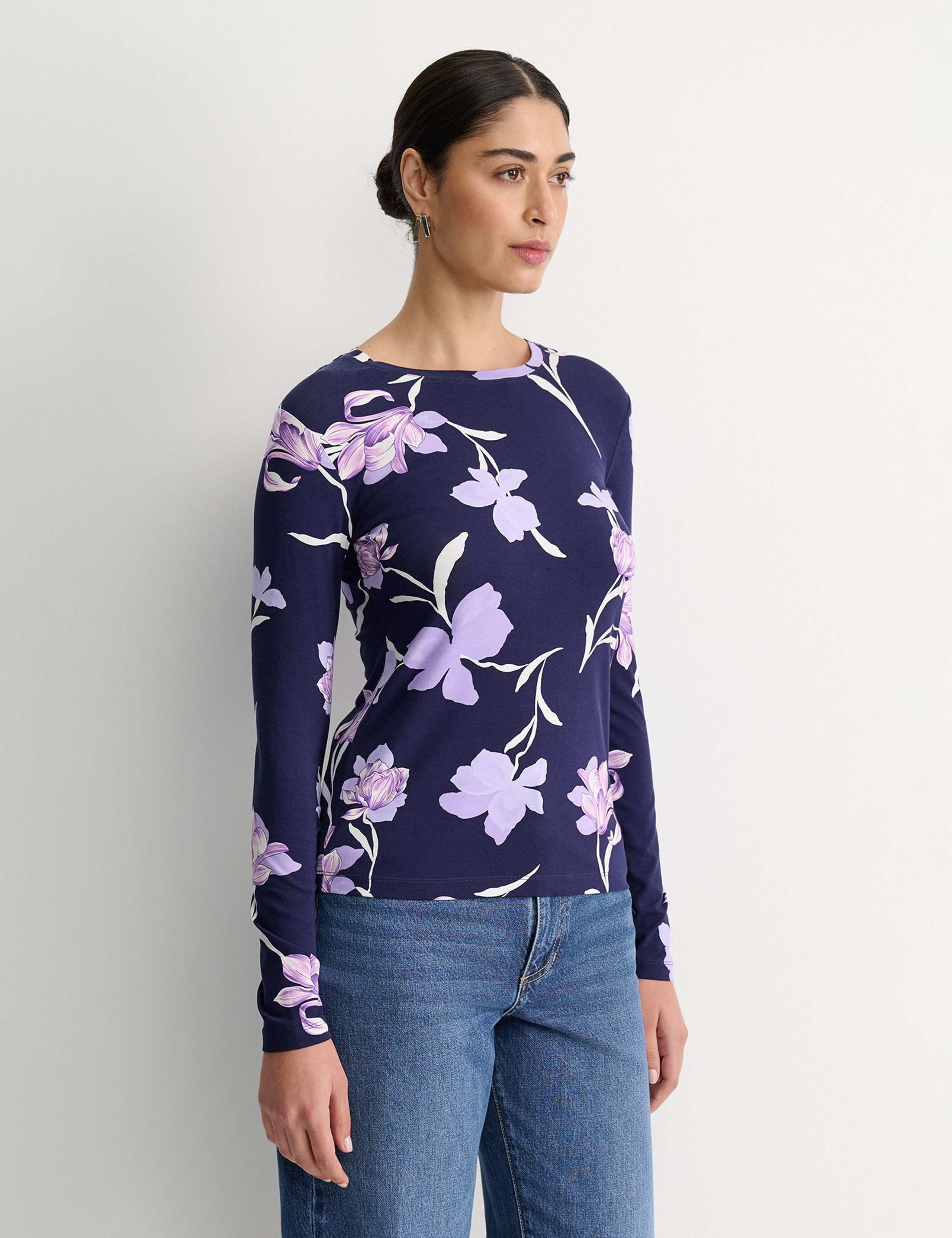 Jersey Floral Round Neck Top 4 of 4