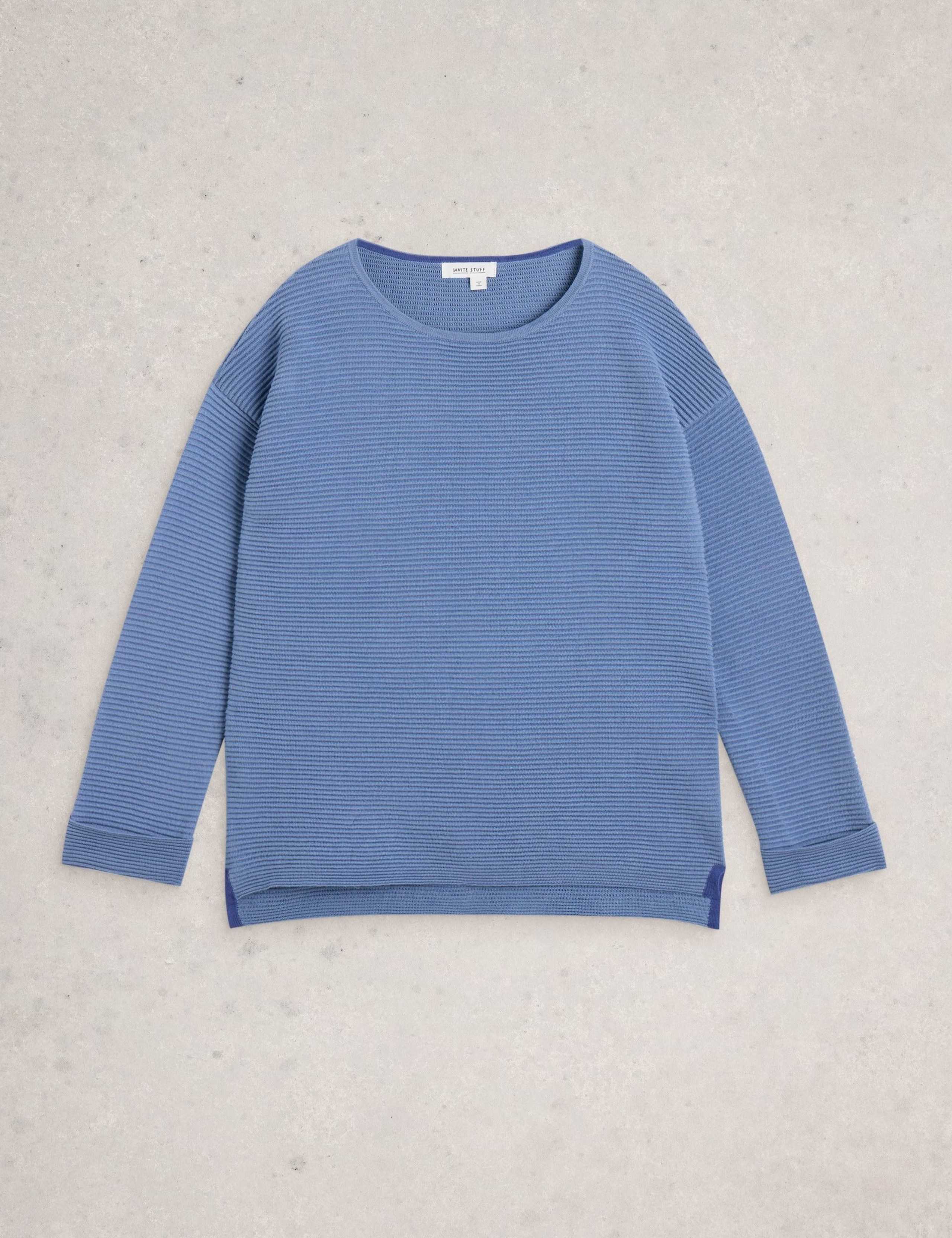 Pure Cotton Ottoman Ribbed Crew Neck Jumper 2 of 6