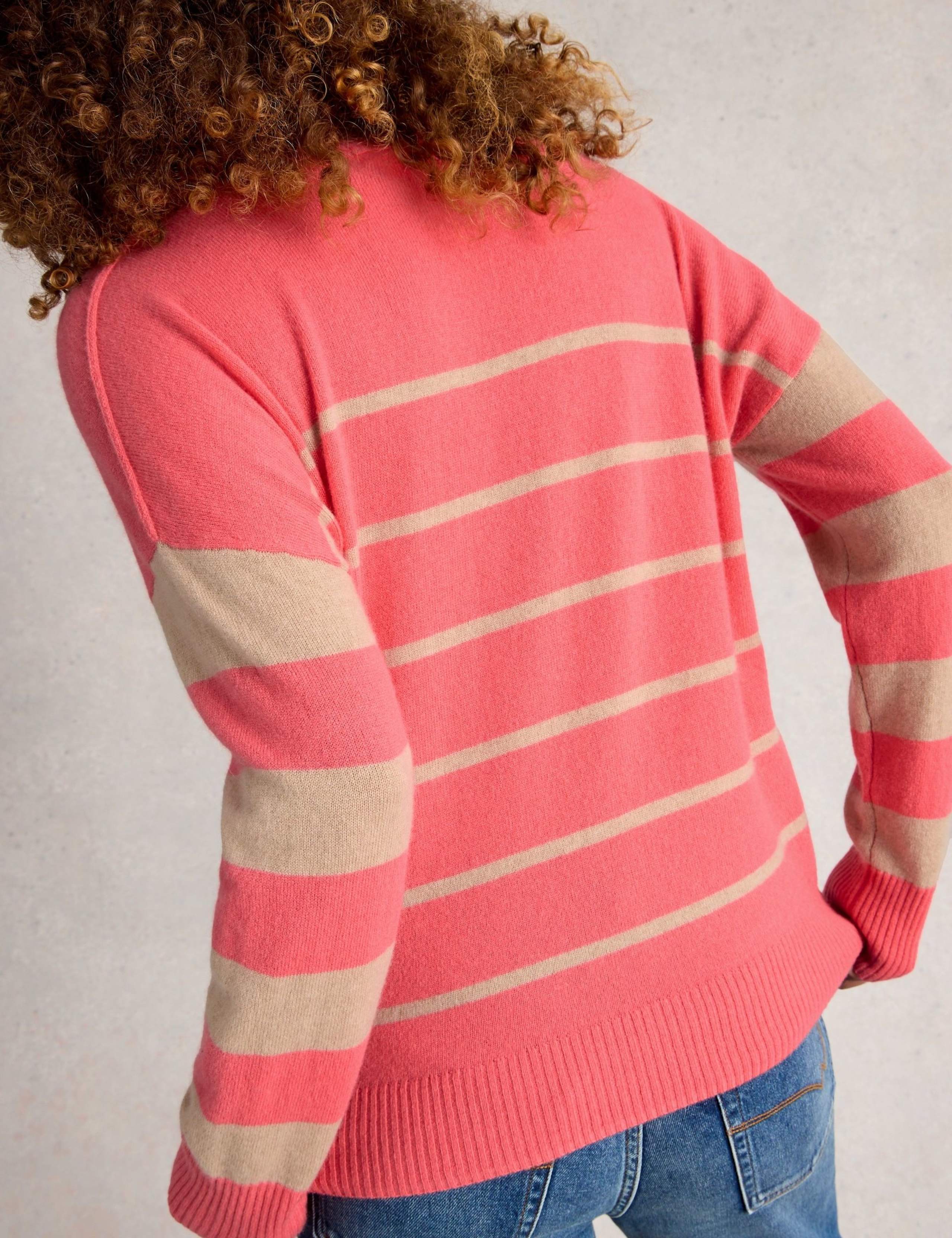Pure Cashmere Striped Crew Neck  Jumper 4 of 6