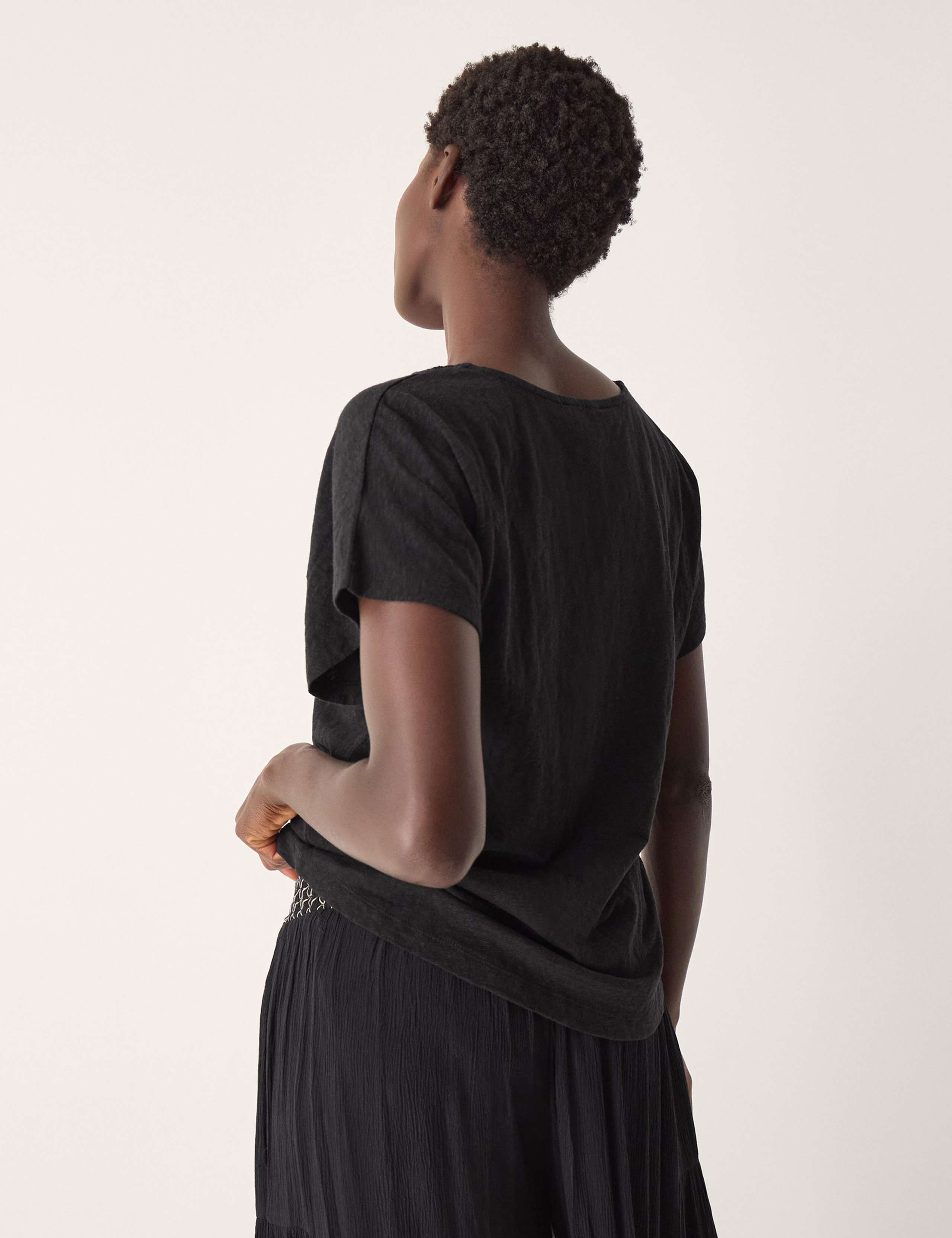 Pure Cotton Embroidered Trim T-Shirt 2 of 4