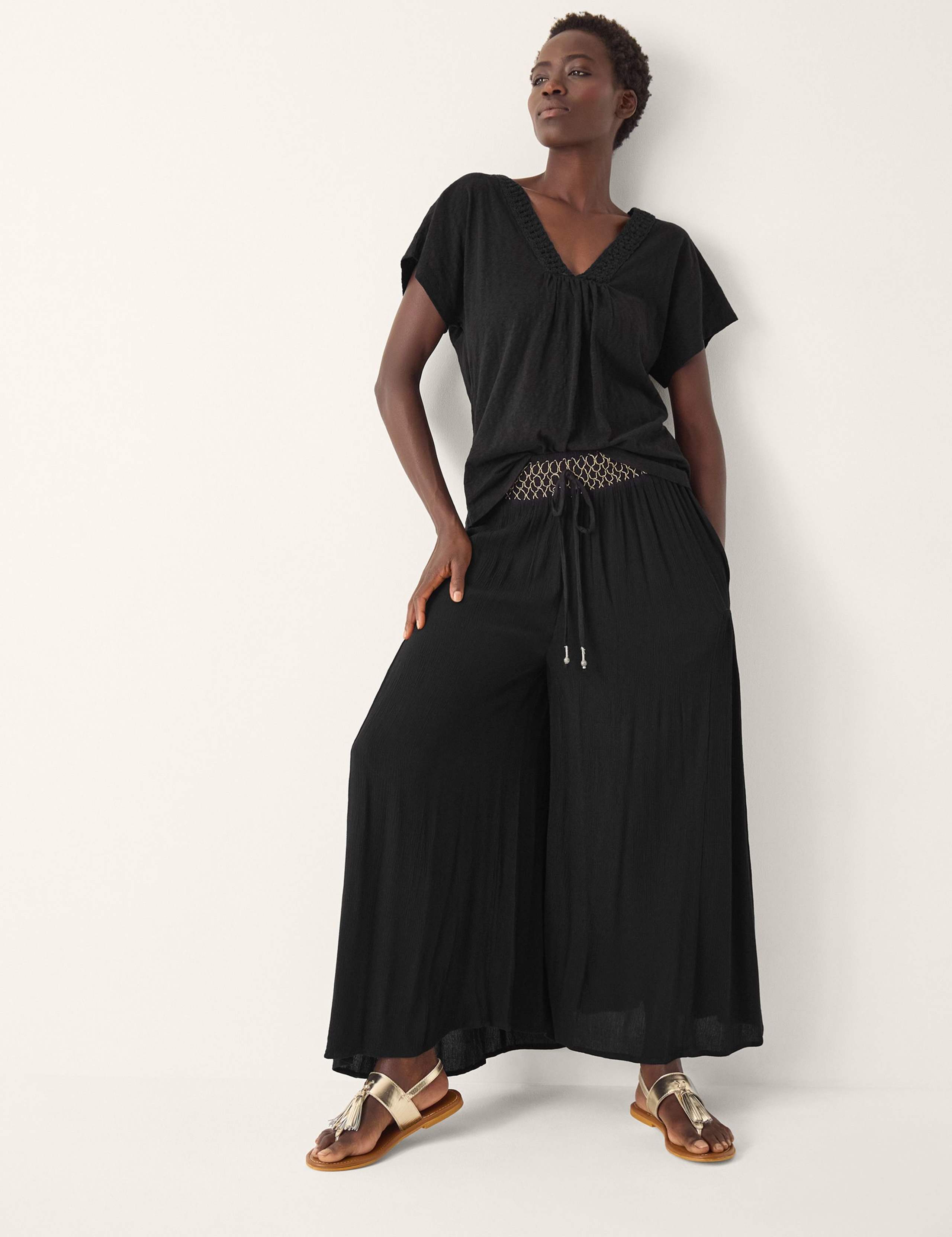 Pure Cotton Embroidered Trim T-Shirt 3 of 4