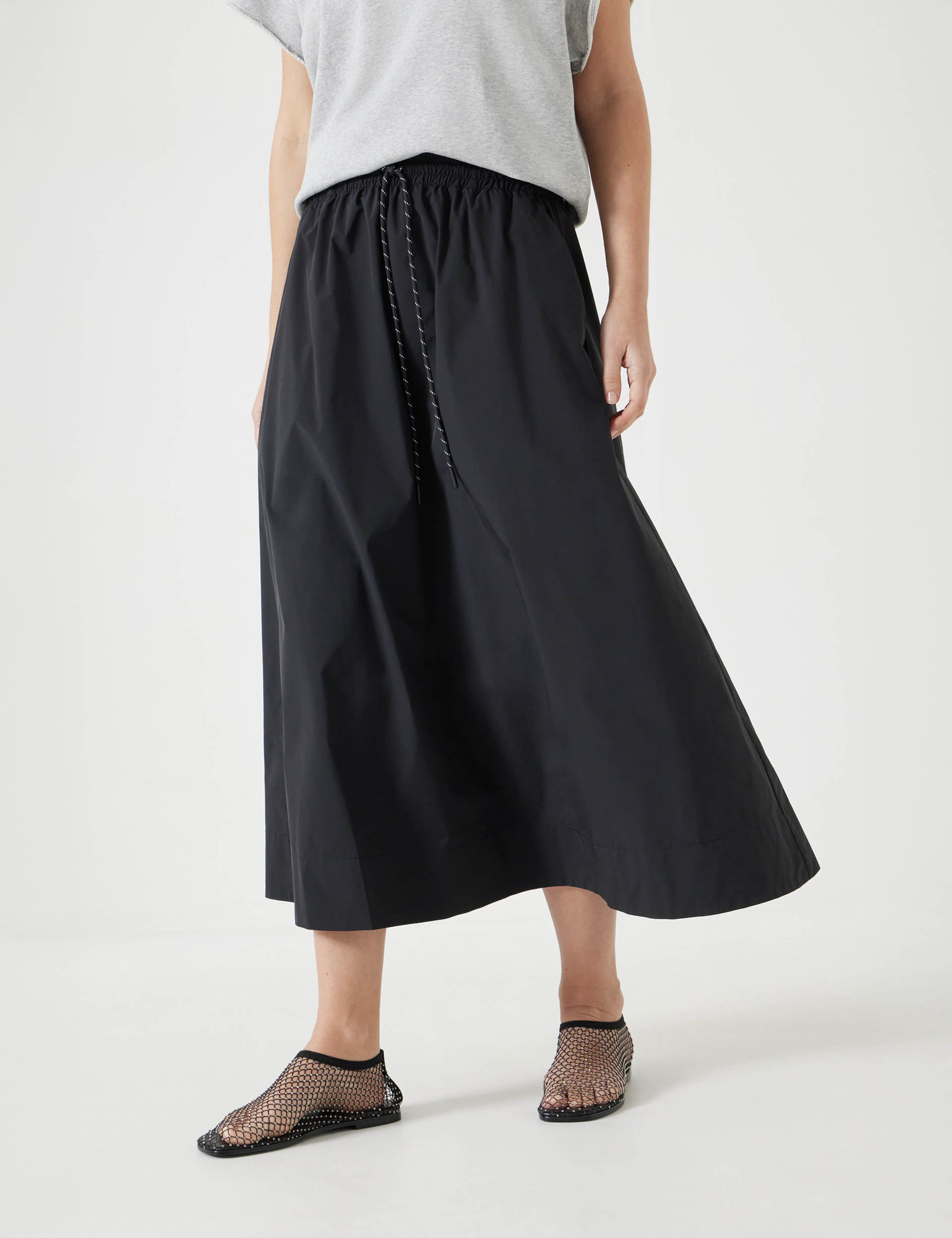 Pull On Drawstring Midi Skirt 1 of 5