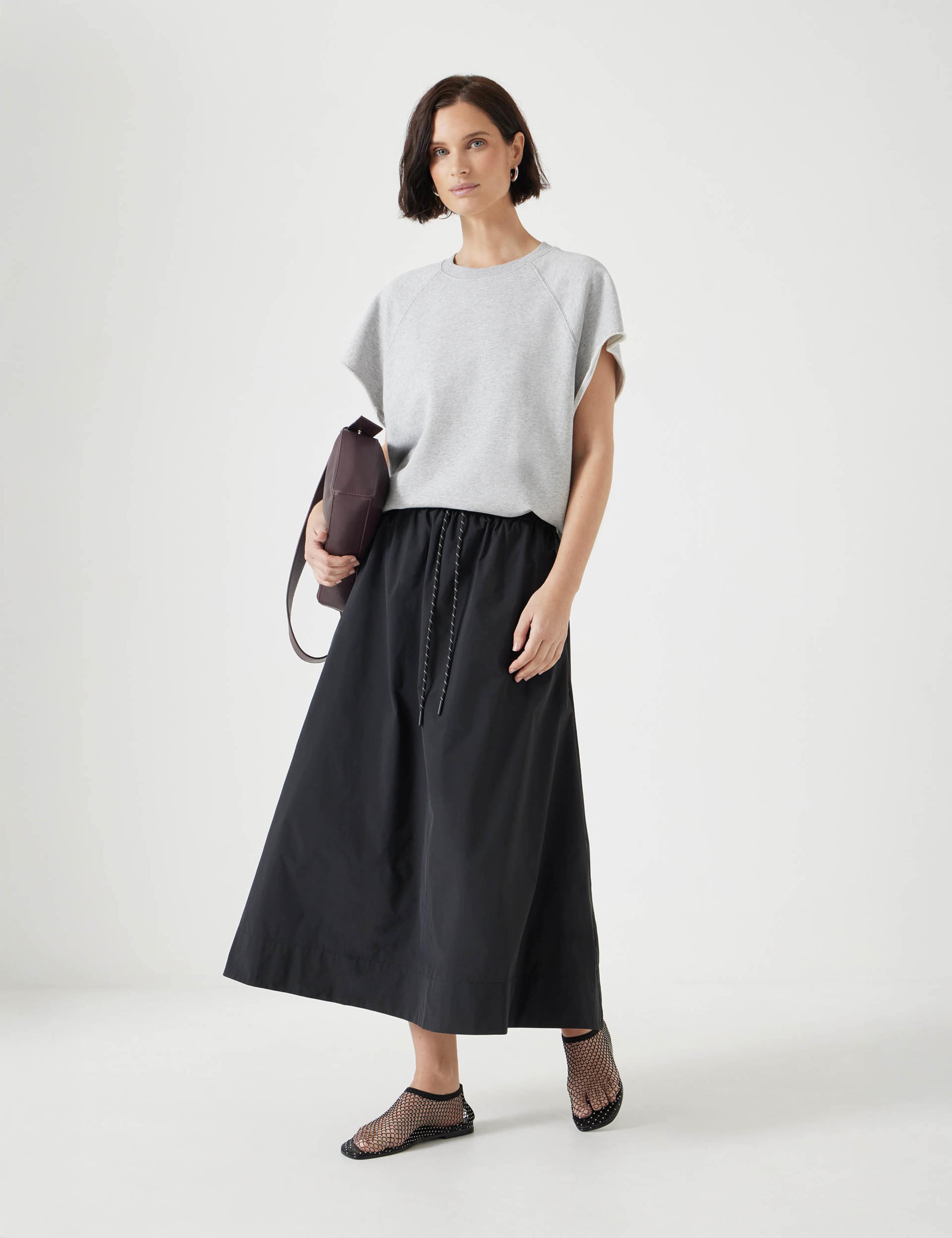 Pull On Drawstring Midi Skirt 4 of 5