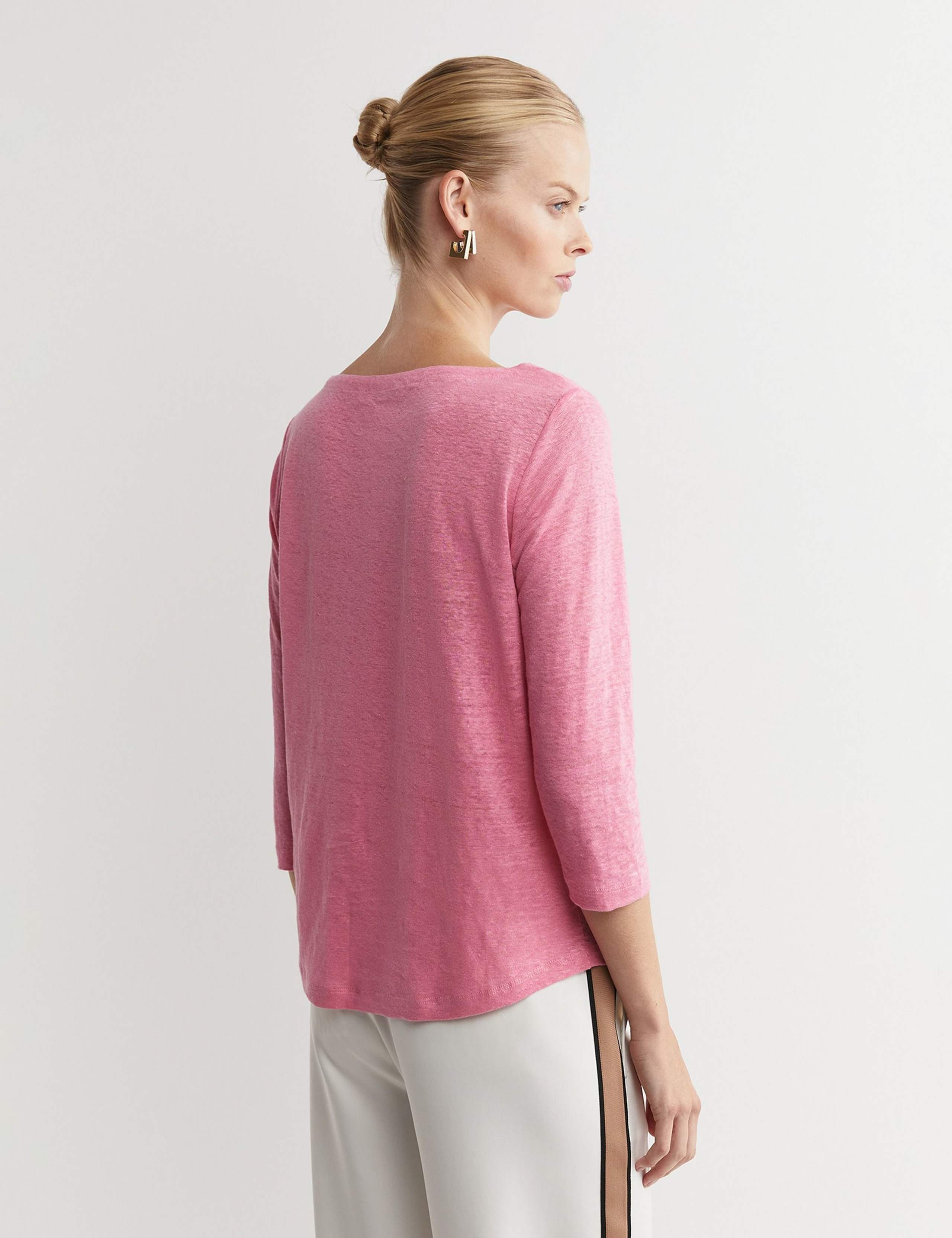 Pure Linen Slash Neck T-Shirt 4 of 4