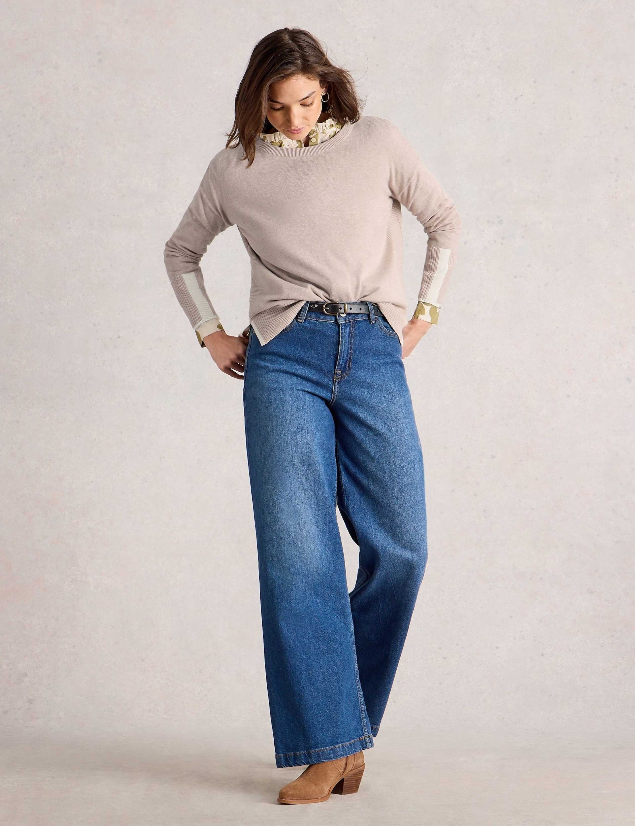 Cotton Modal Blend Crew Neck Jumper 1 of 6