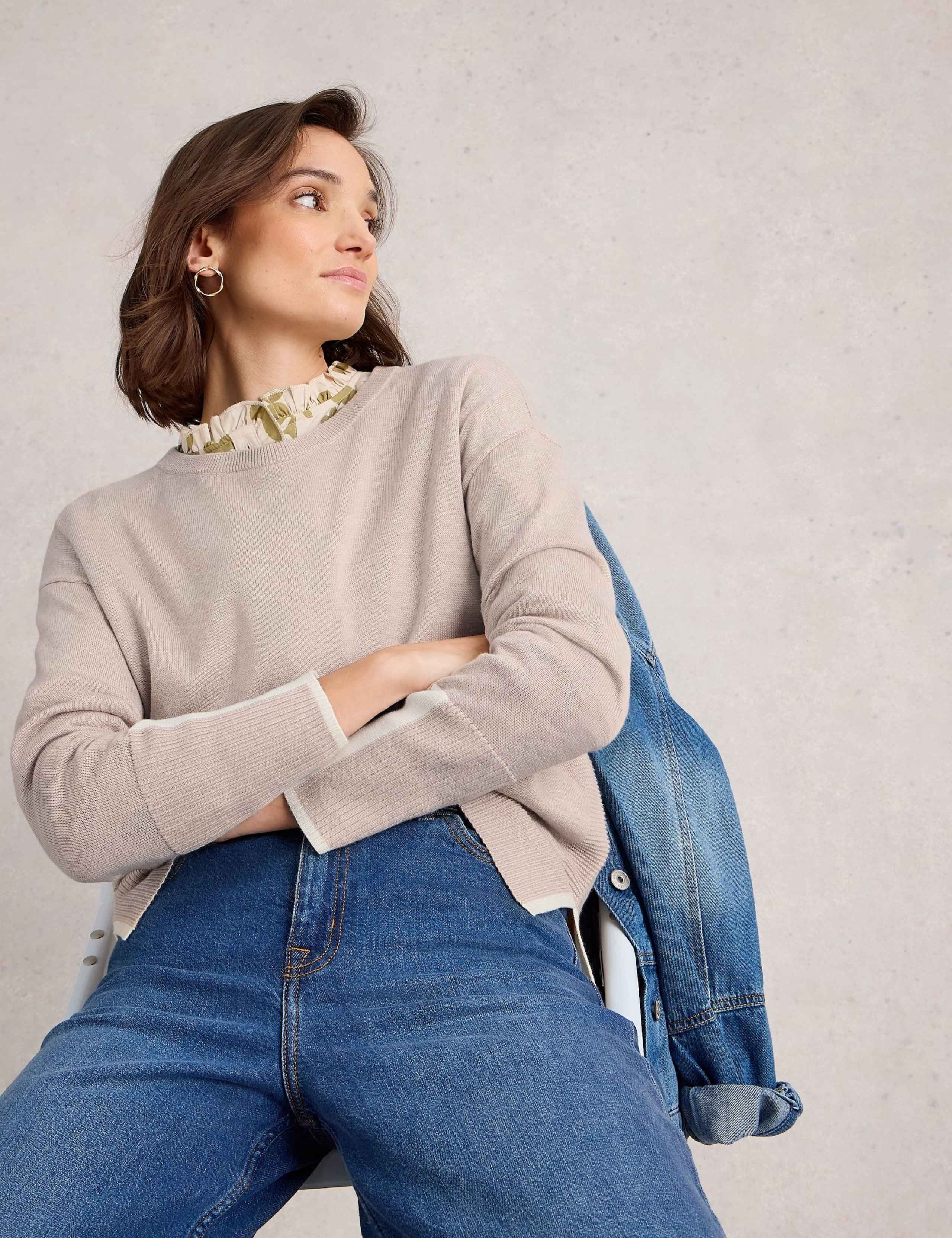 Cotton Modal Blend Crew Neck Jumper 4 of 6