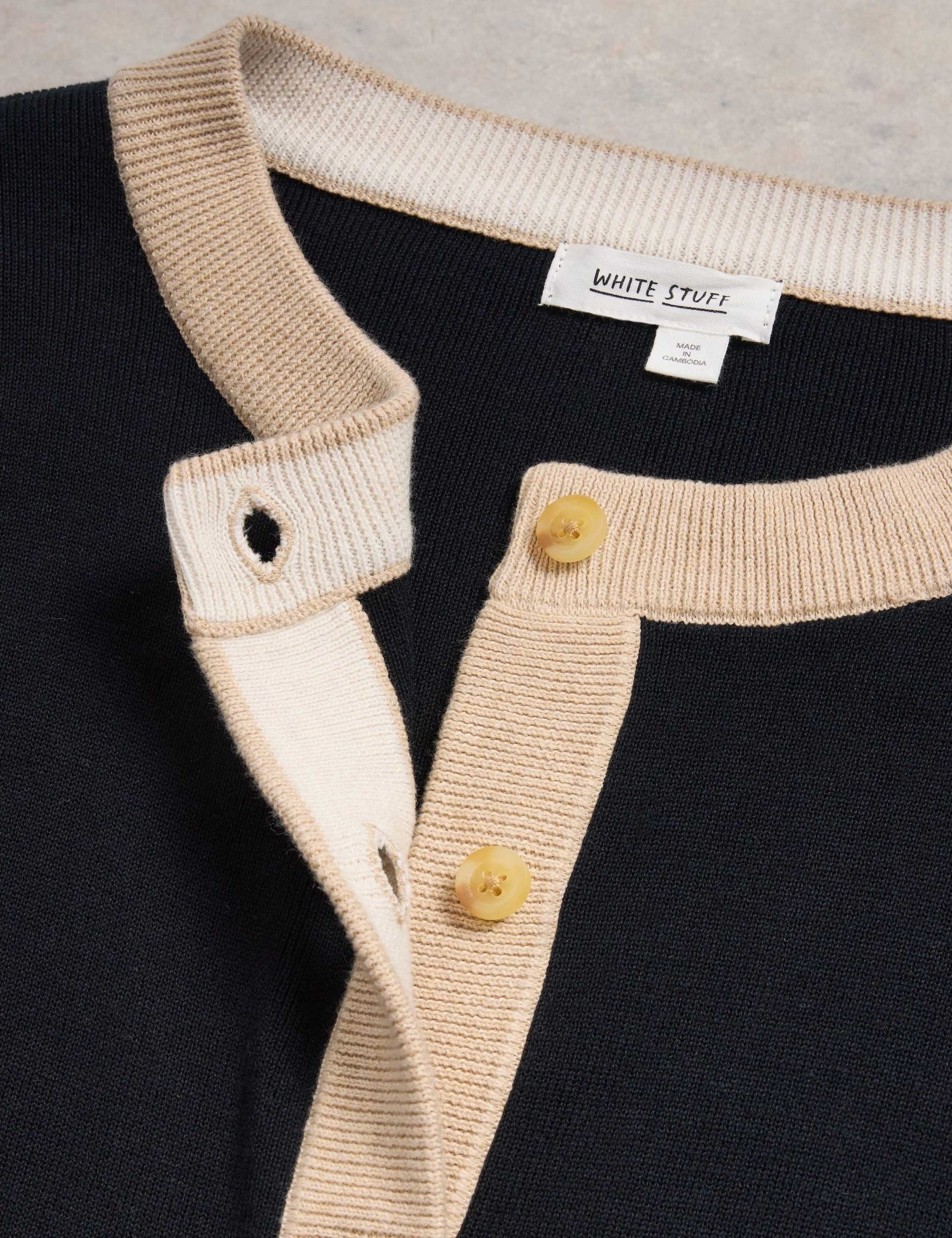 Pure Cotton Tipped Detail Cardigan 4 of 6