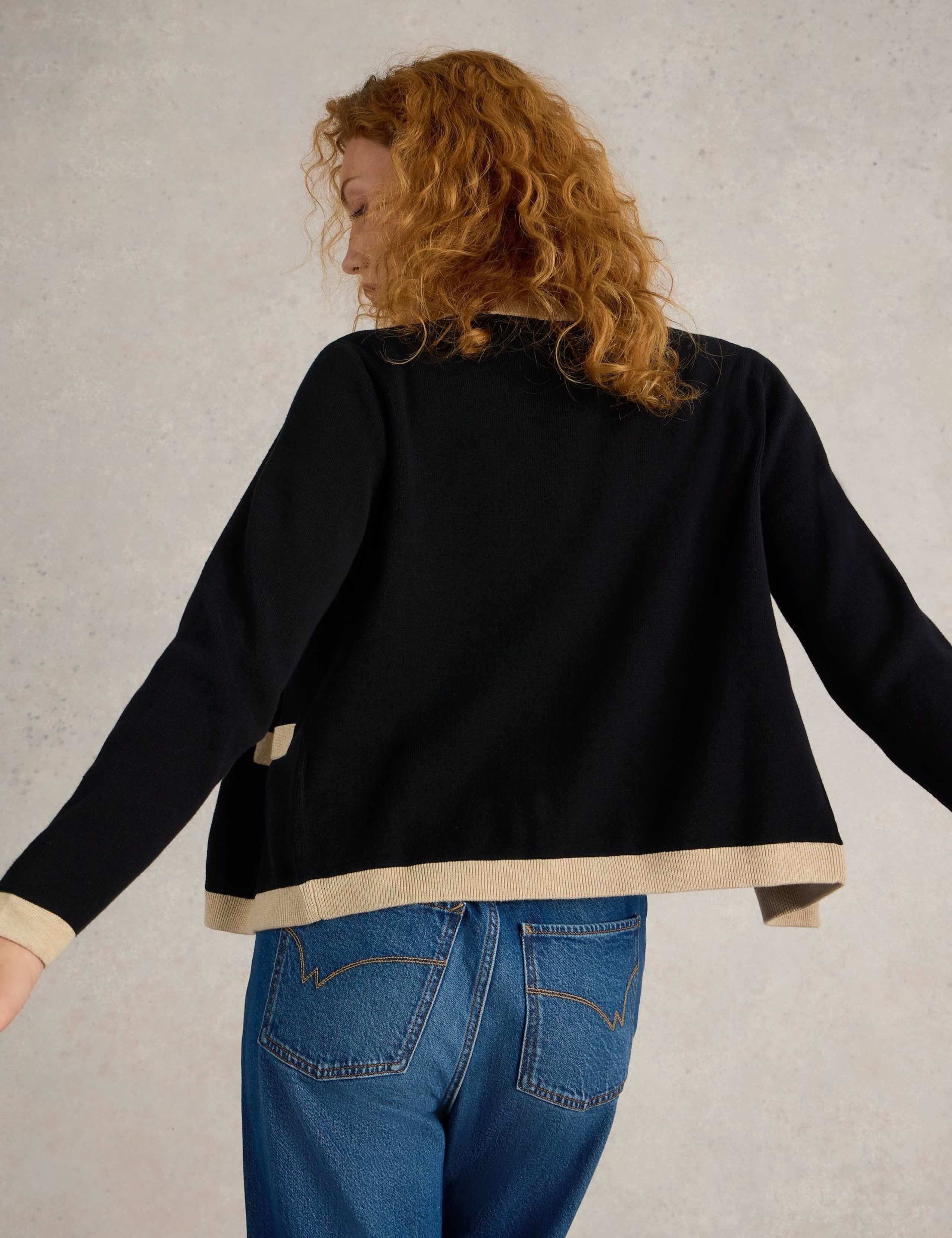 Pure Cotton Tipped Detail Cardigan 5 of 6