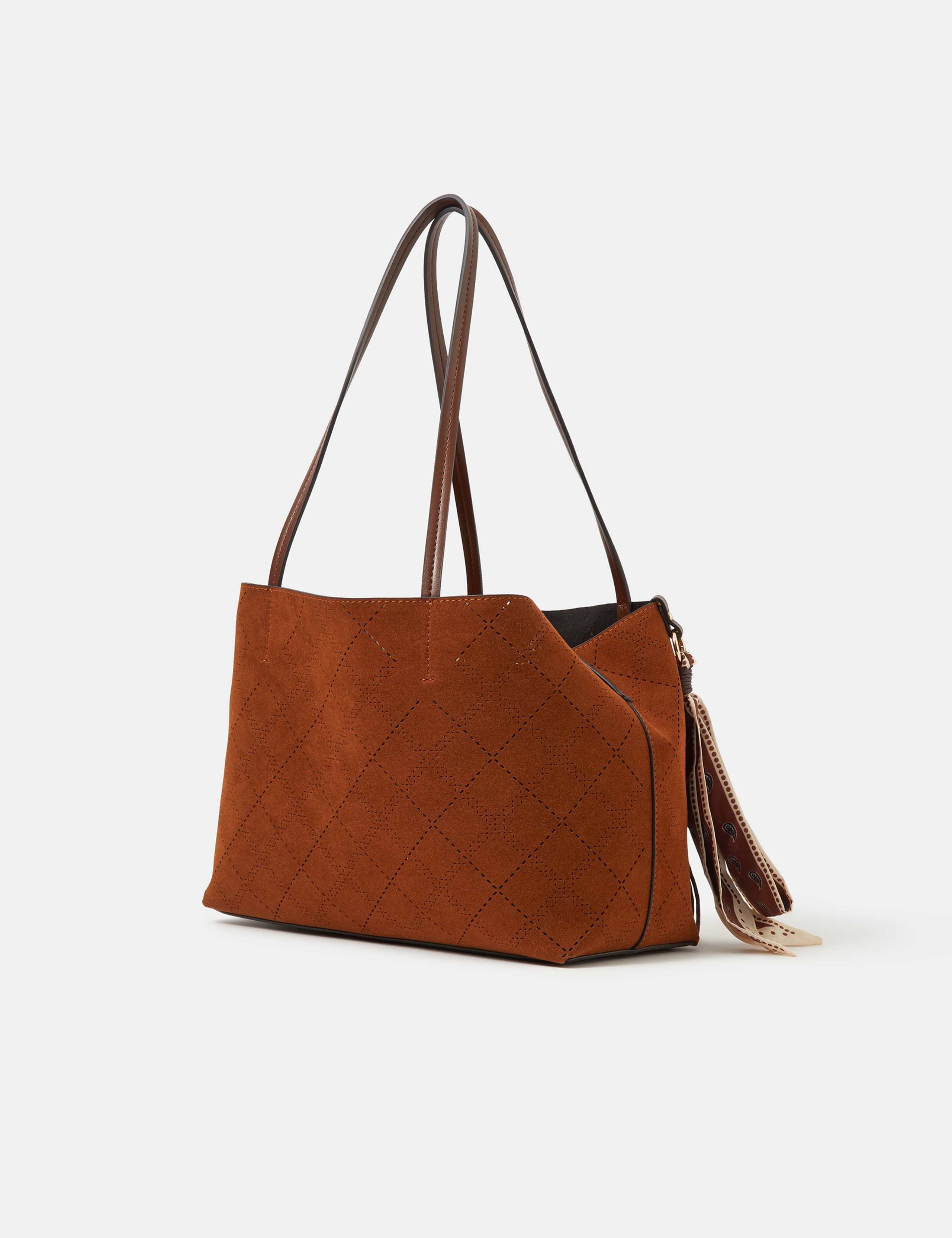 Faux Suede Tote Bag 2 of 4
