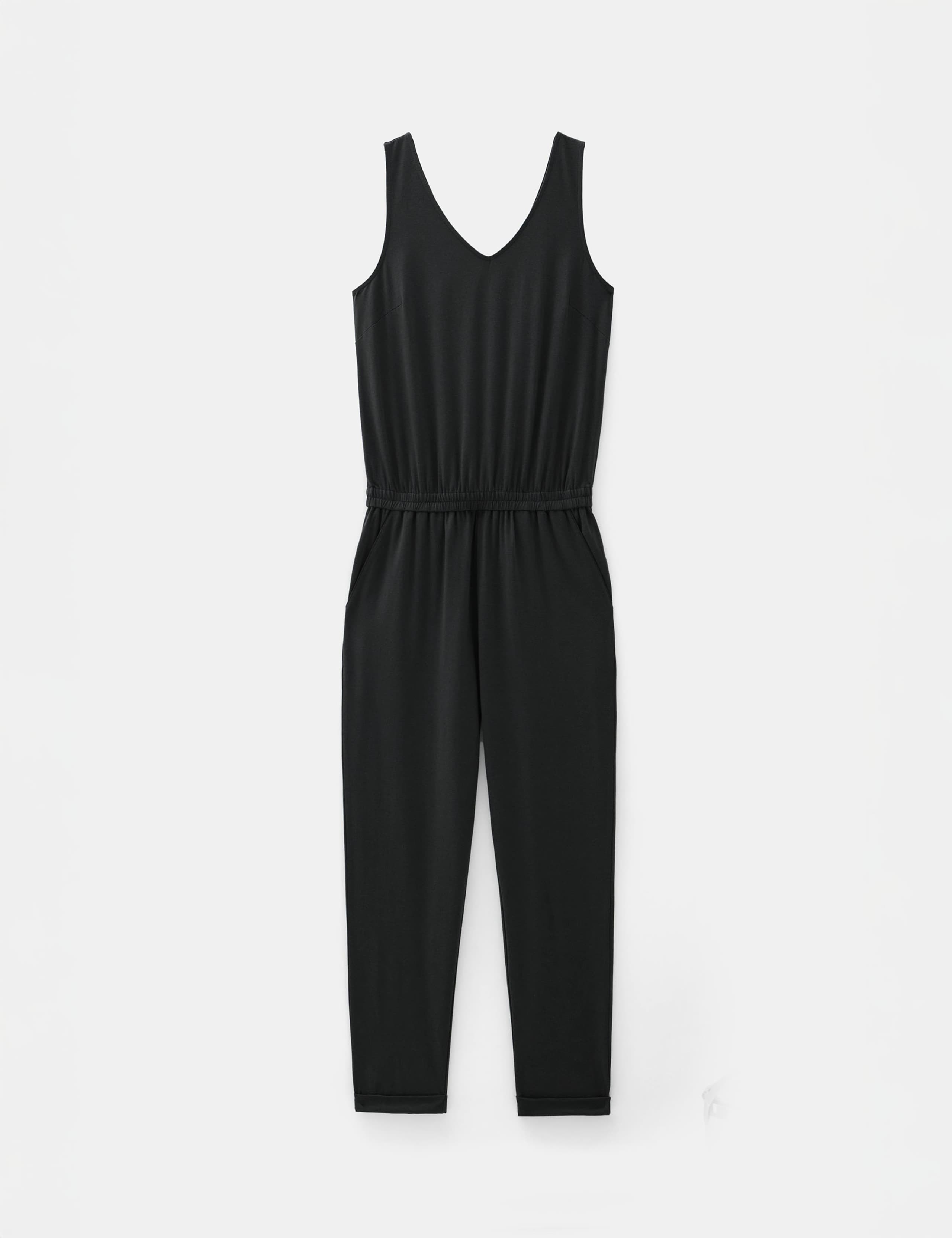 Cotton Blend Jersey Cropped Jumpsuit 2 of 6
