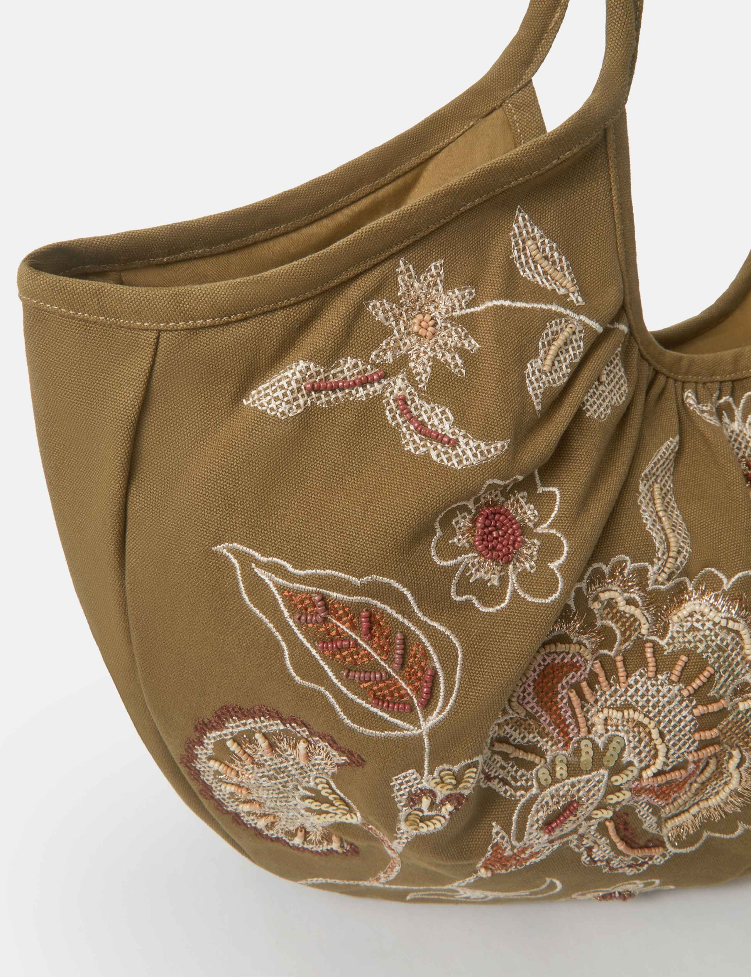 Pure Cotton Floral Embroidered Shoulder Bag 4 of 4